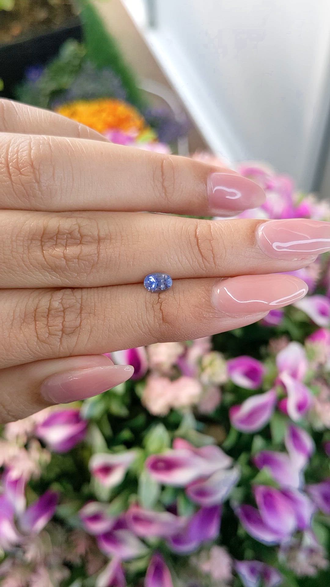 0.60 Ct. Blue Sapphire from Ceylon (Sri Lanka) Size Video