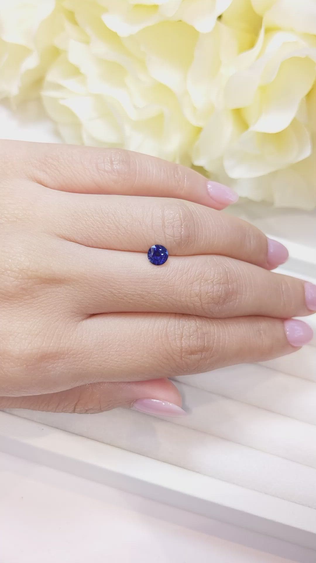 0.73 Ct. Blue Sapphire from Ceylon (Sri Lanka) Size Video