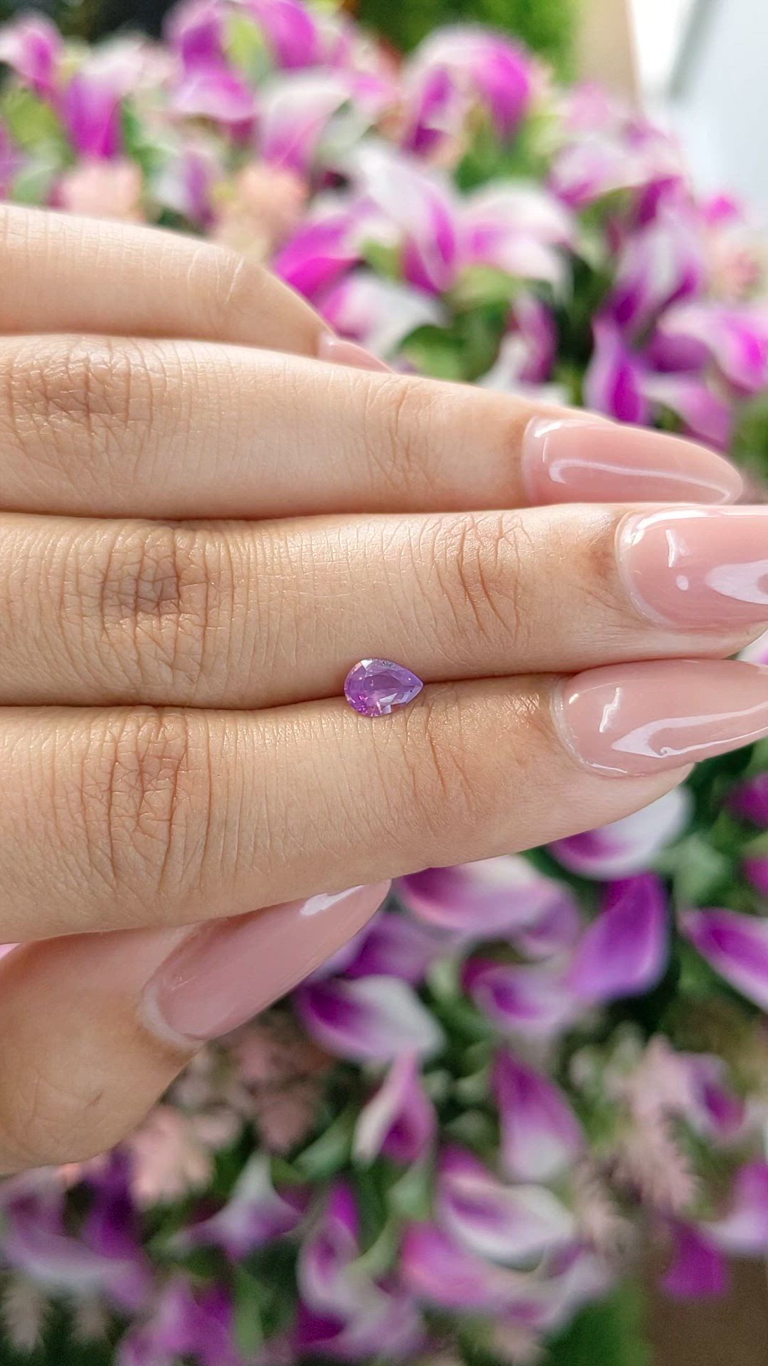 0.45 Ct. Purplish Pink Sapphire from Ceylon (Sri Lanka) Size Video