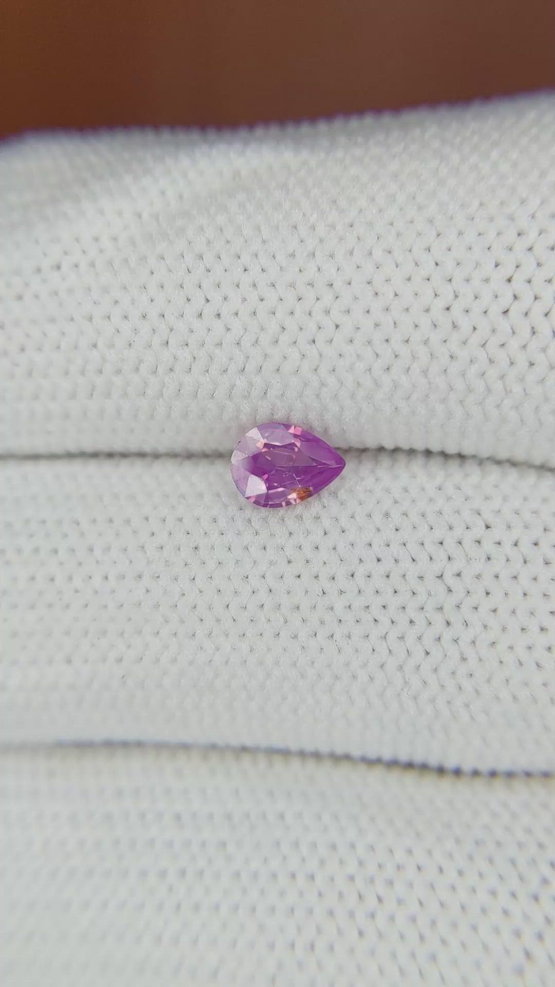 0.45 Ct. Purplish Pink Sapphire from Ceylon (Sri Lanka) Size Video