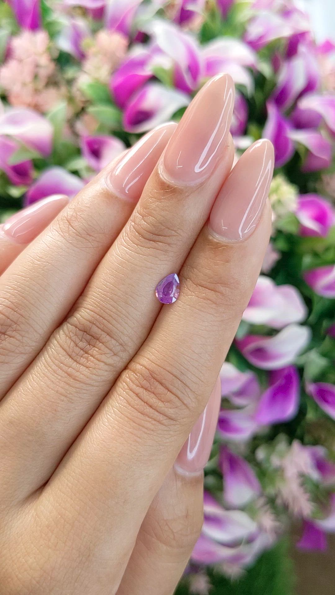 0.45 Ct. Purplish Pink Sapphire from Ceylon (Sri Lanka) Size Video