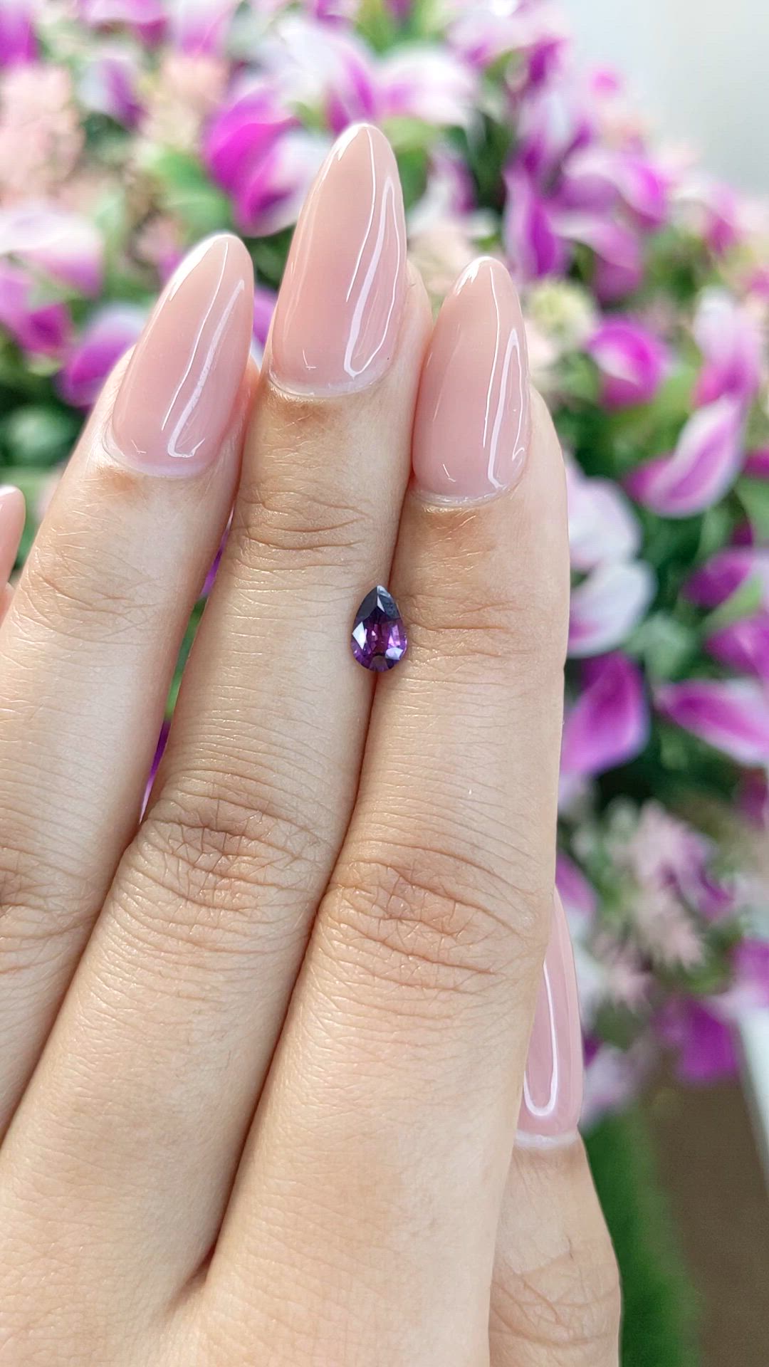 0.54 Ct. Pinkish Purple Sapphire from Ceylon (Sri Lanka) Size Video