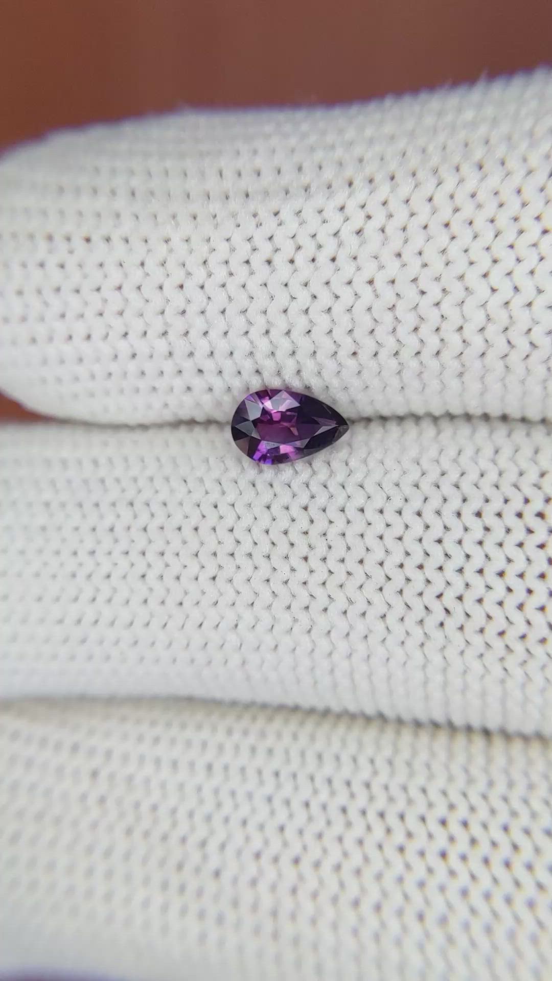 0.54 Ct. Pinkish Purple Sapphire from Ceylon (Sri Lanka) Size Video