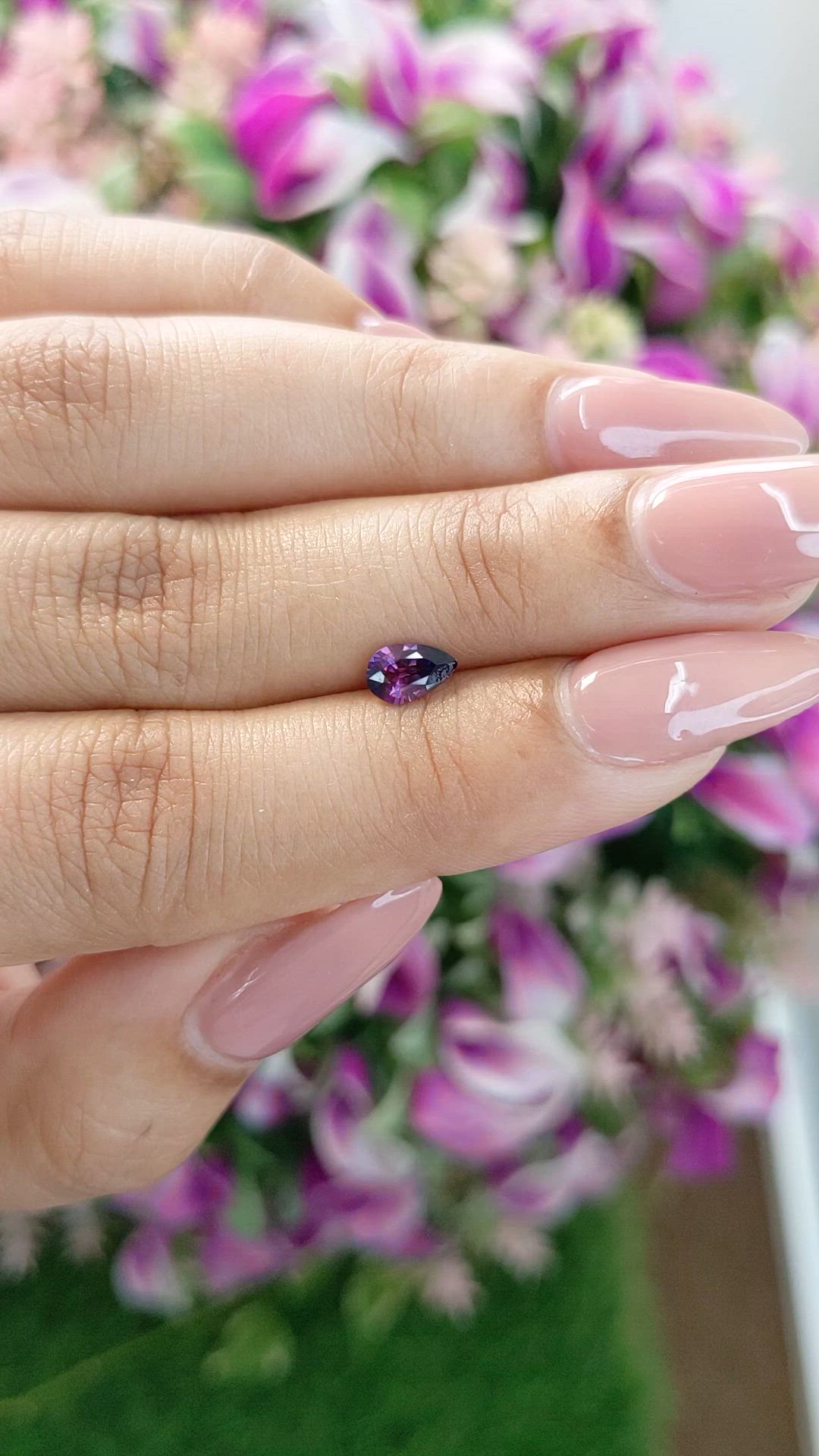 0.54 Ct. Pinkish Purple Sapphire from Ceylon (Sri Lanka) Size Video