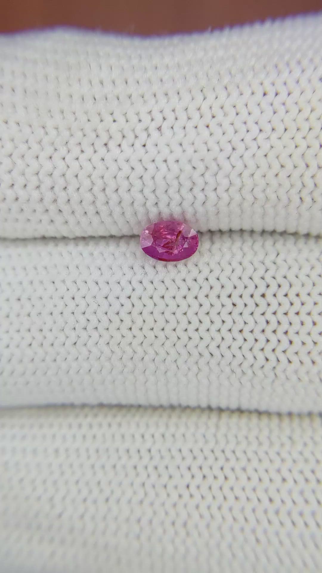 0.43 Ct. Pink Sapphire from Ceylon (Sri Lanka) Size Video