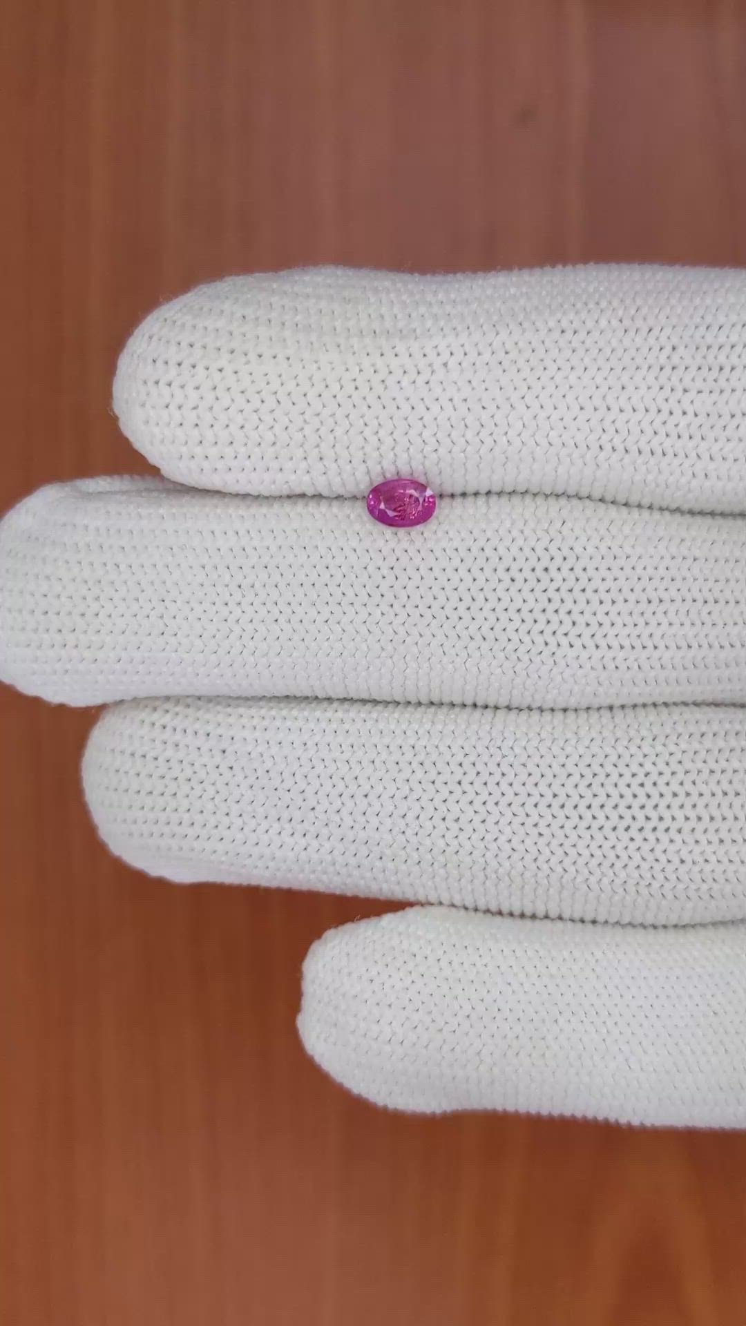 0.43 Ct. Pink Sapphire from Ceylon (Sri Lanka) Size Video