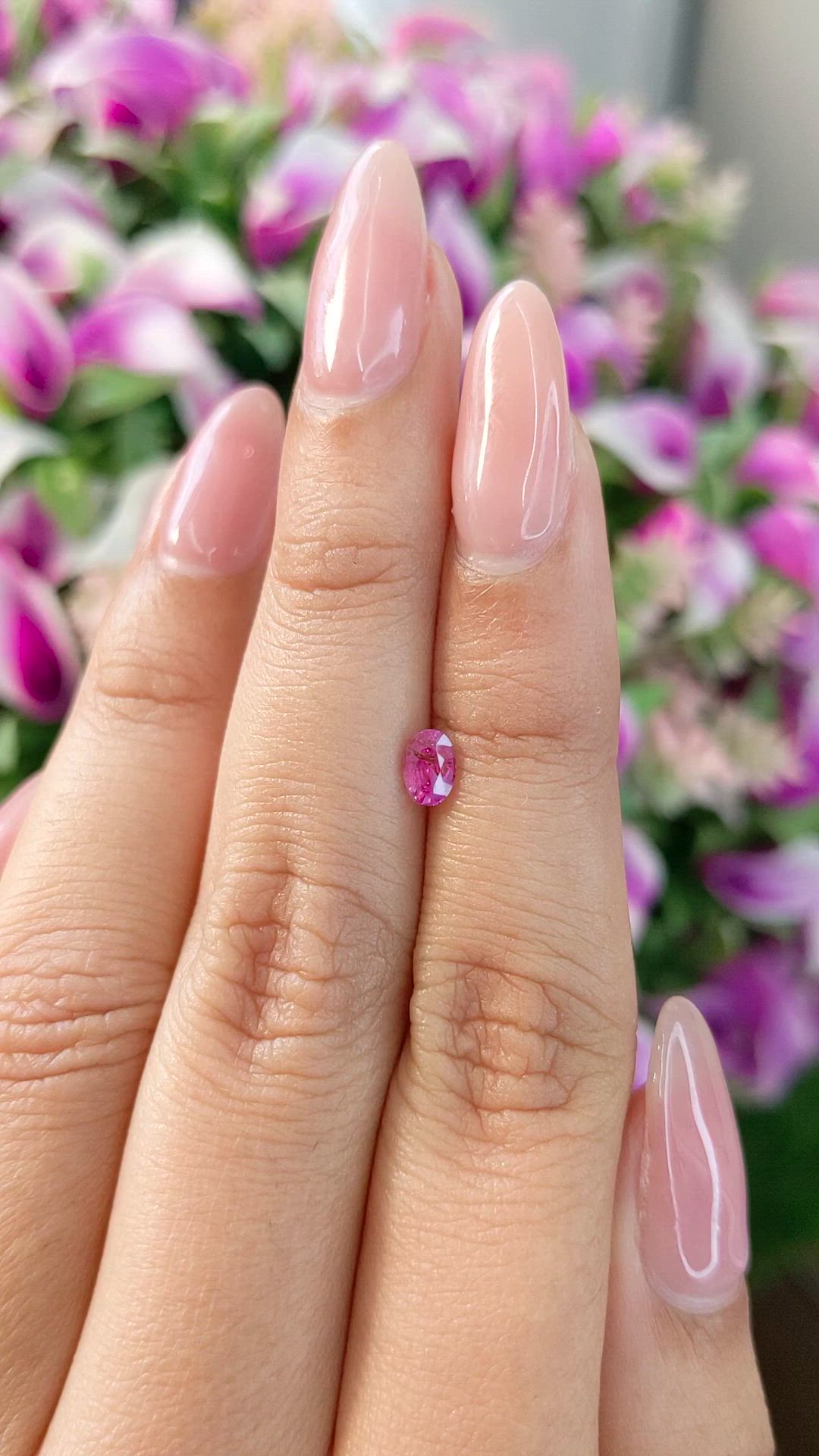 0.43 Ct. Pink Sapphire from Ceylon (Sri Lanka) Size Video