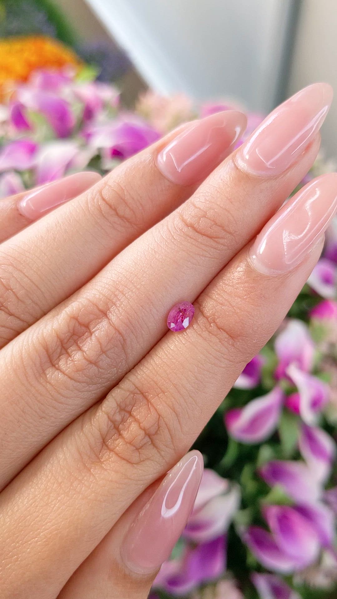 0.43 Ct. Pink Sapphire from Ceylon (Sri Lanka) Size Video