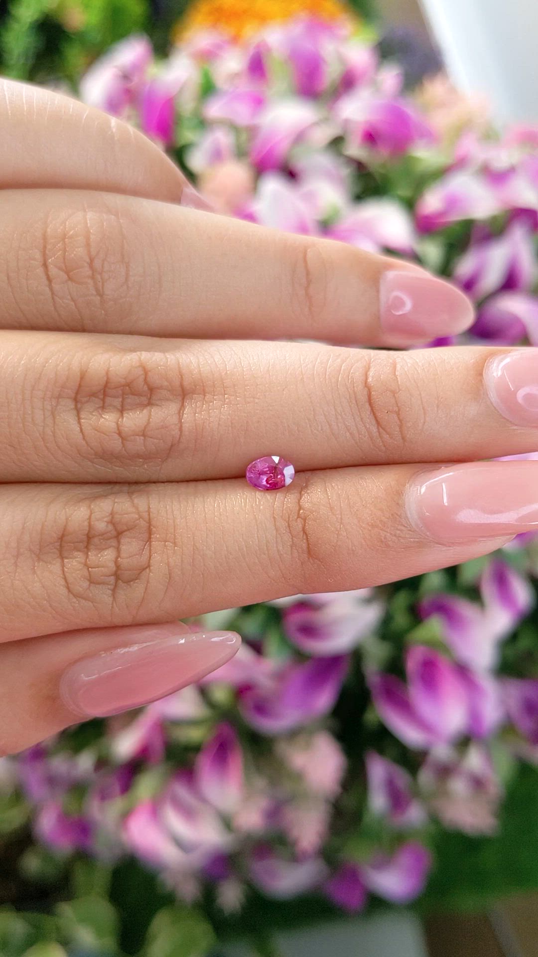 0.43 Ct. Pink Sapphire from Ceylon (Sri Lanka) Size Video