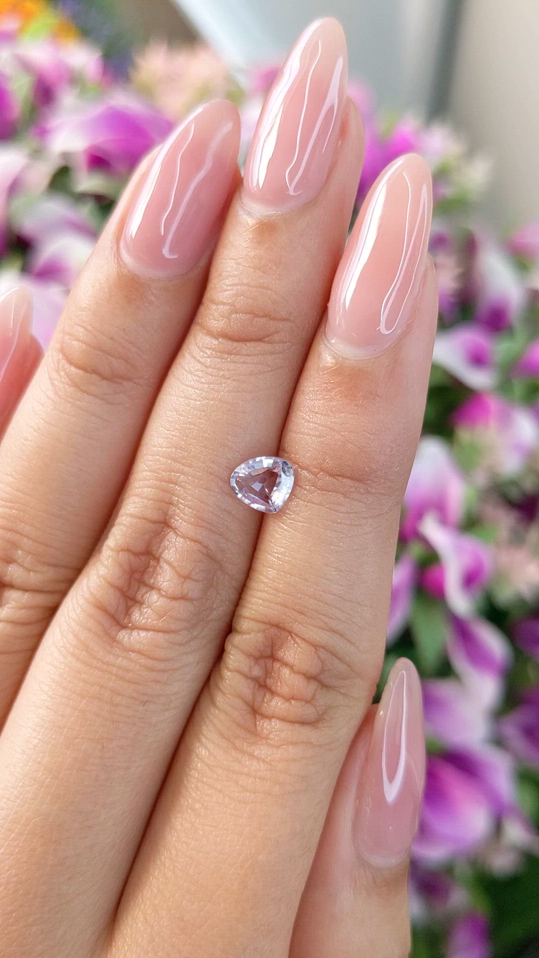 0.76 Ct. White Sapphire from Ceylon (Sri Lanka) Size Video