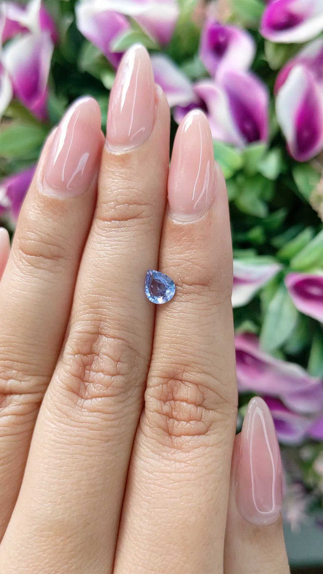 0.63 Ct. Blue Sapphire from Ceylon (Sri Lanka) Size Video