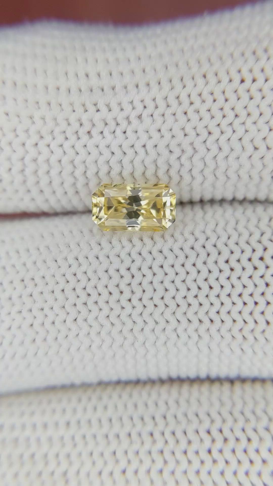 1.29 Ct. Yellow Sapphire from Ceylon (Sri Lanka) Size Video