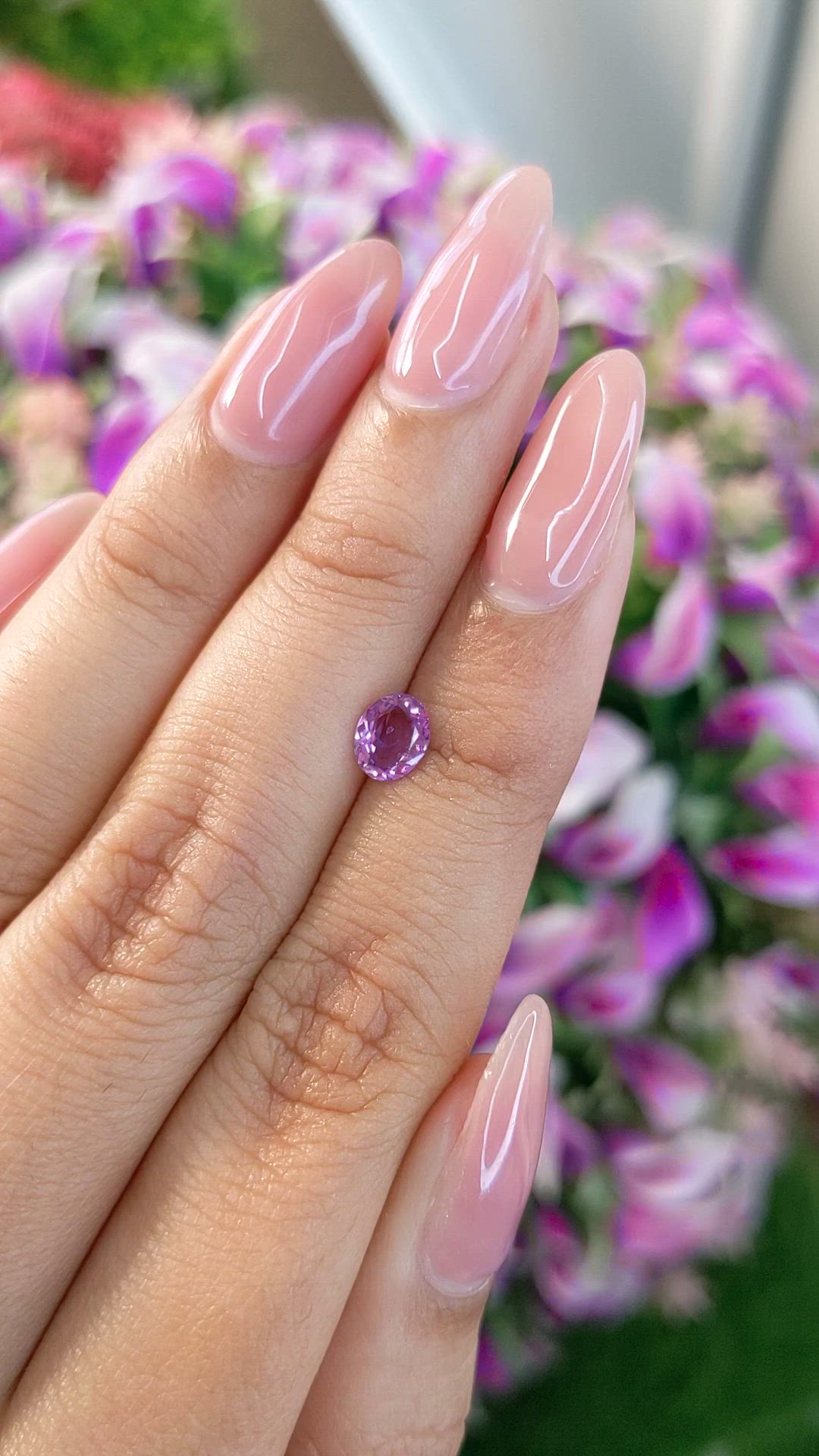 0.67 Ct. Purplish Pink Sapphire from Ceylon (Sri Lanka) Size Video