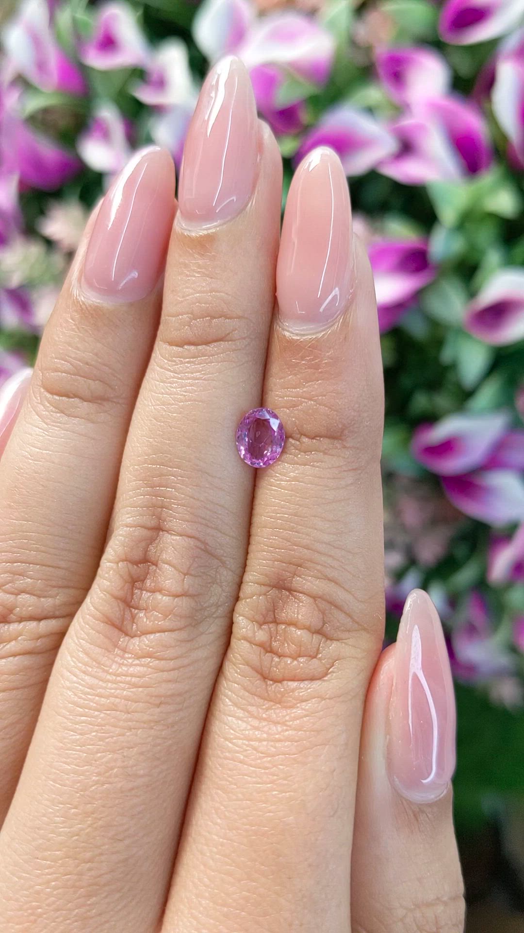 0.67 Ct. Purplish Pink Sapphire from Ceylon (Sri Lanka) Size Video