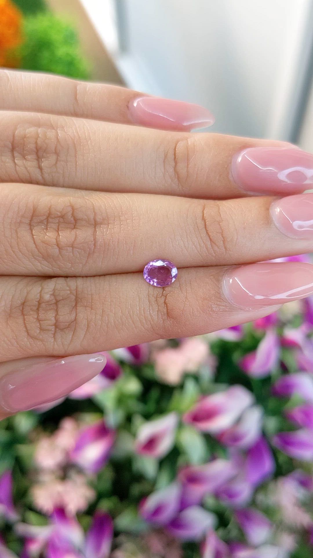 0.67 Ct. Purplish Pink Sapphire from Ceylon (Sri Lanka) Size Video