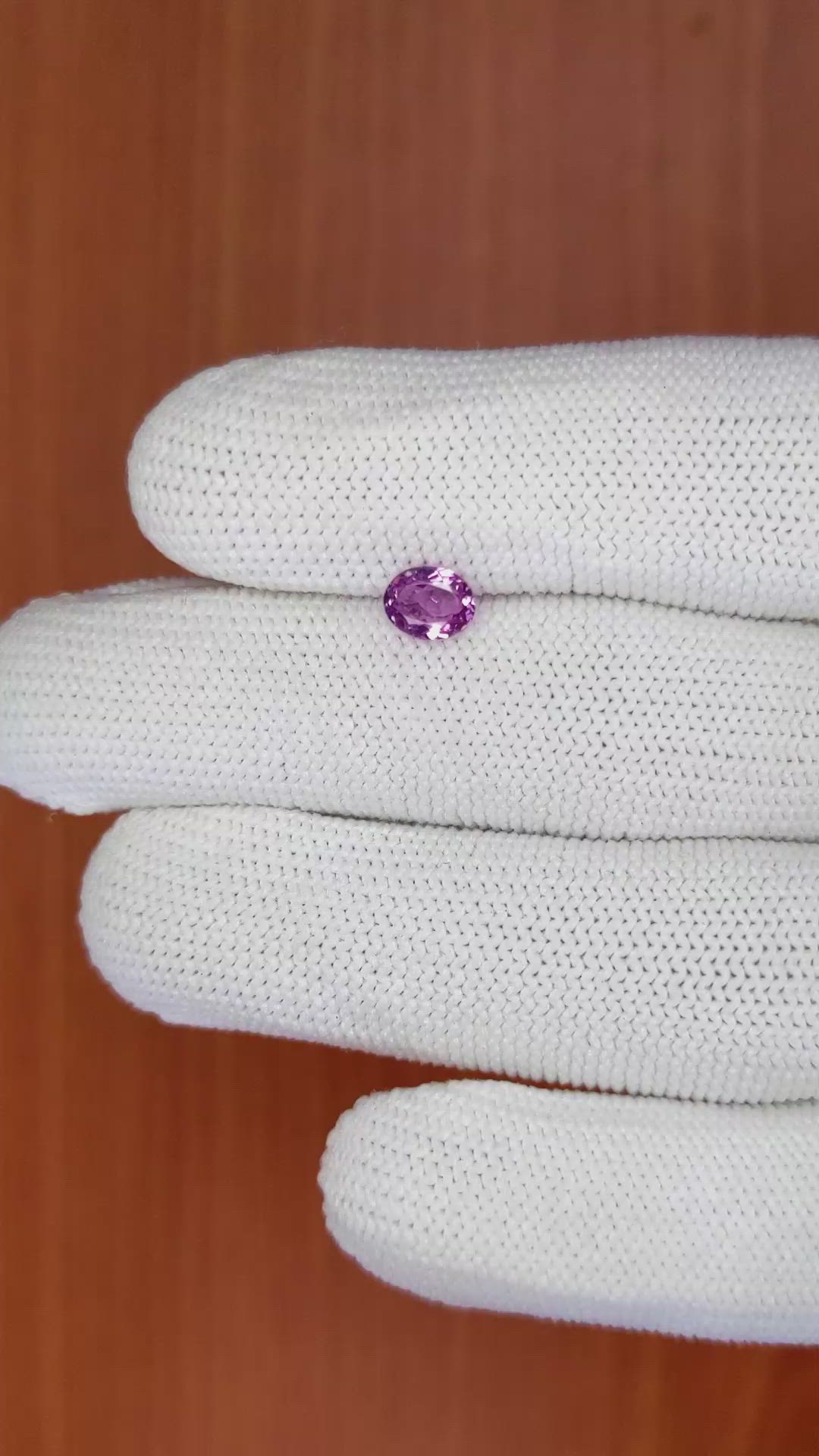 0.67 Ct. Purplish Pink Sapphire from Ceylon (Sri Lanka) Size Video