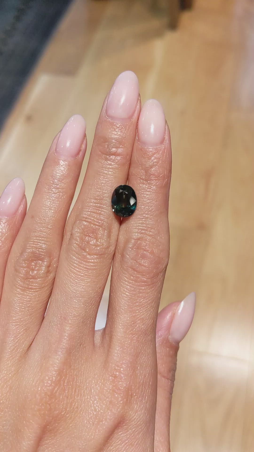 3.88 Ct. Bluish Green Sapphire from Ceylon (Sri Lanka) Size Video