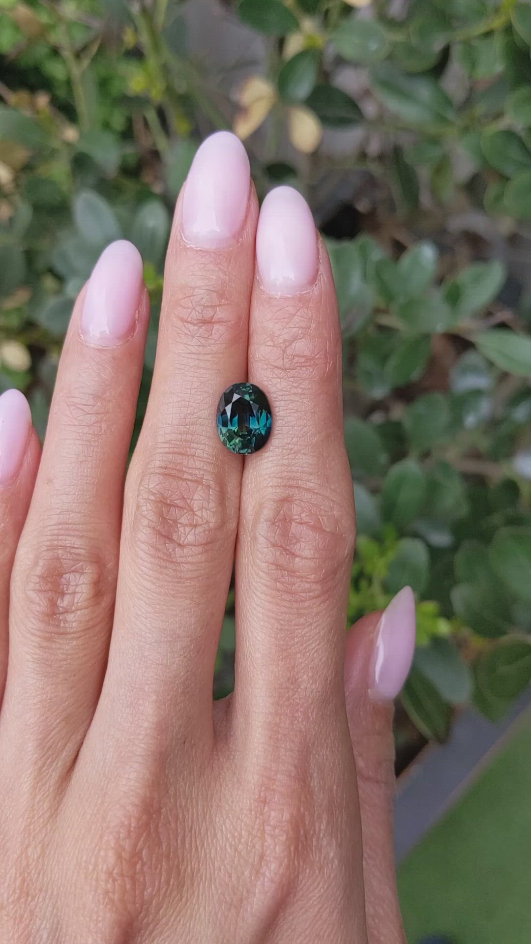 3.88 Ct. Bluish Green Sapphire from Ceylon (Sri Lanka) Size Video