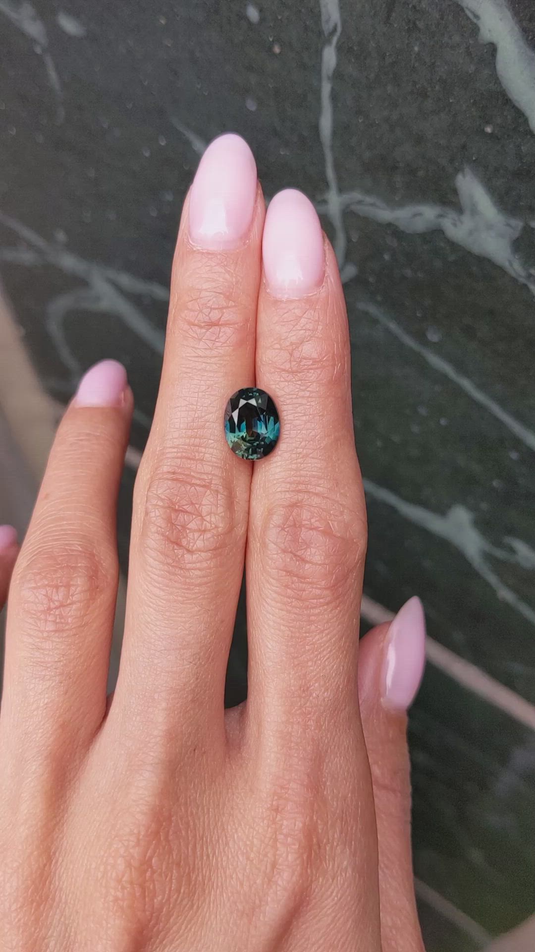 3.88 Ct. Bluish Green Sapphire from Ceylon (Sri Lanka) Size Video