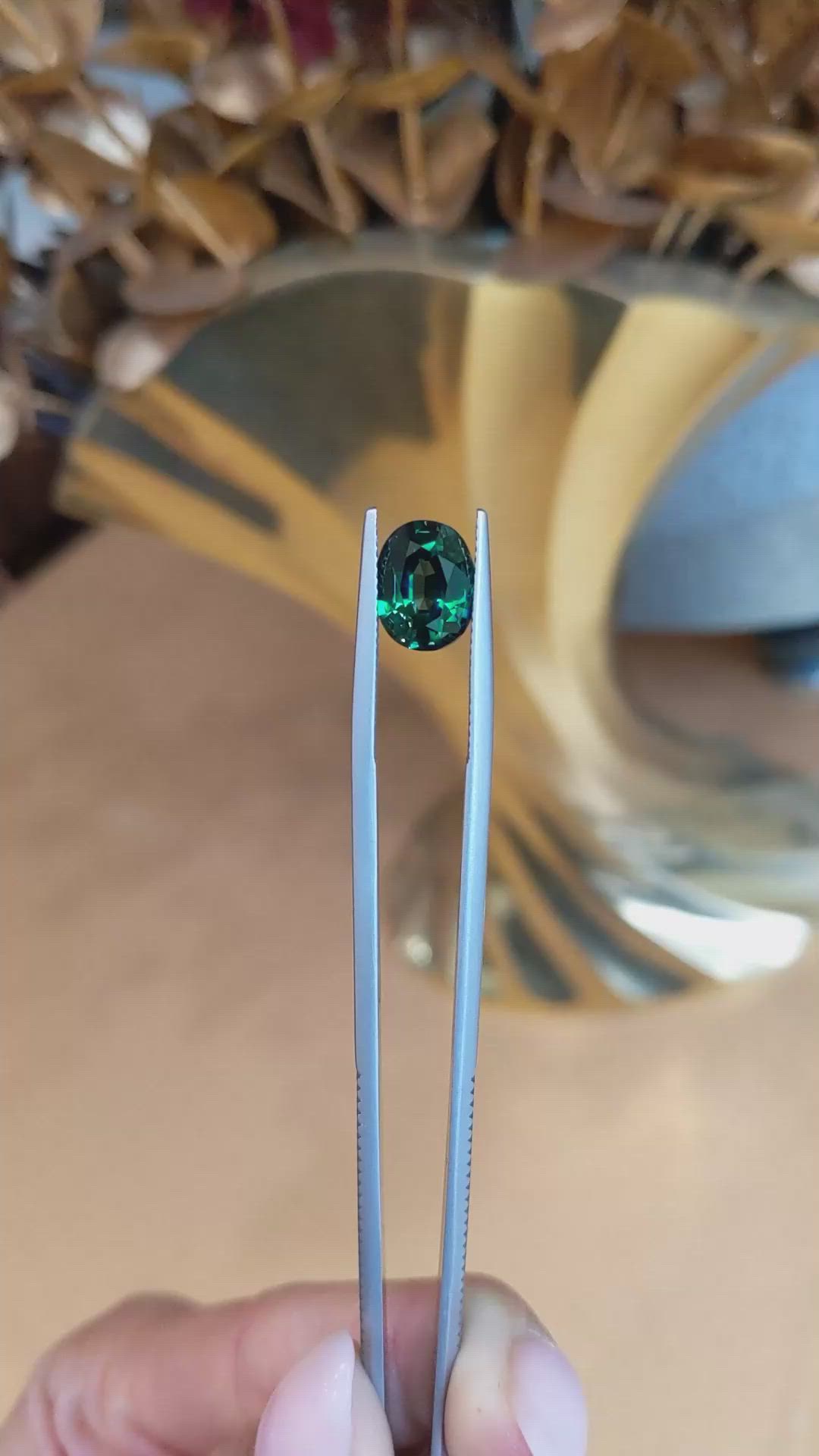 3.88 Ct. Bluish Green Sapphire from Ceylon (Sri Lanka) Size Video
