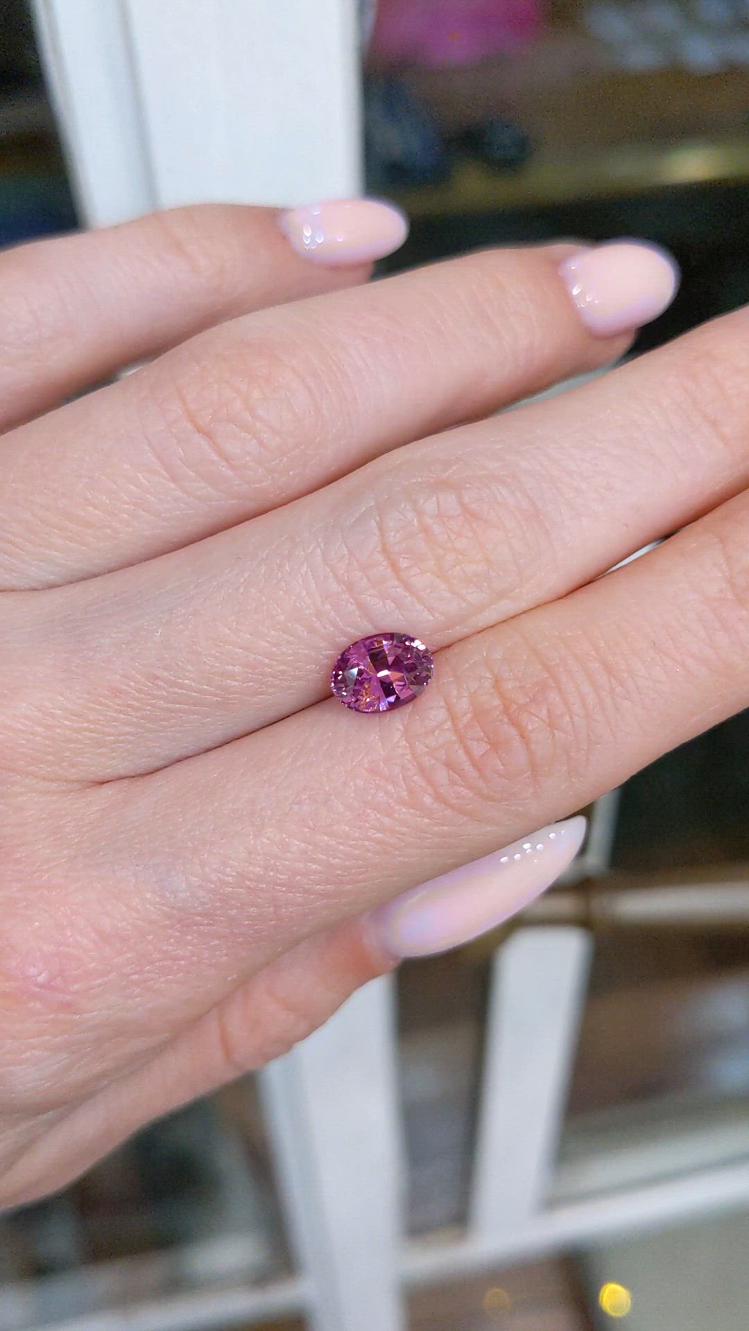 1.67 Ct. Pink Sapphire from Ceylon (Sri Lanka) Size Video
