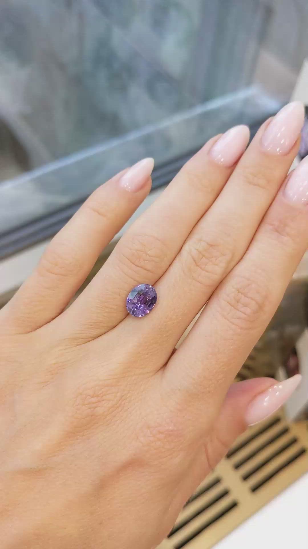 2.55 Ct. Purple Sapphire from Ceylon (Sri Lanka) Size Video