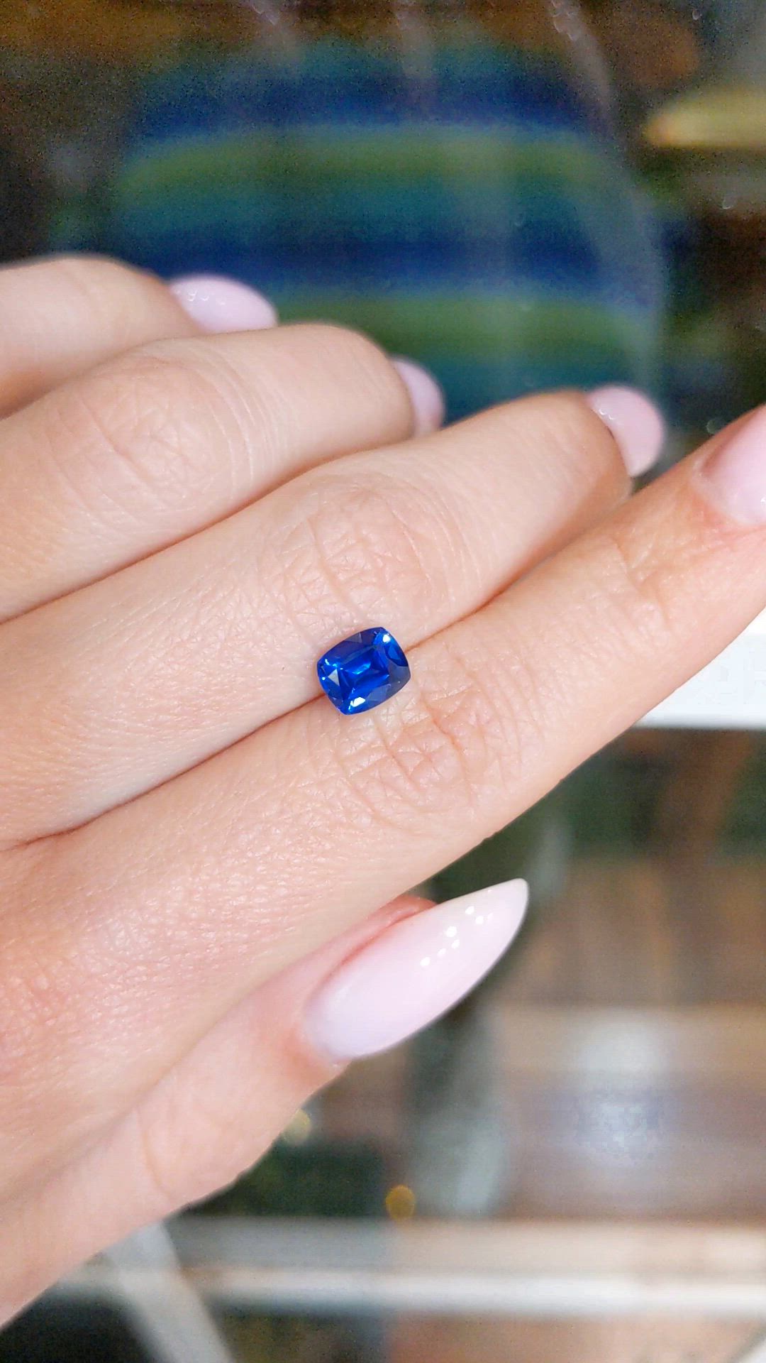 1.29 Ct. Blue Sapphire from Ceylon (Sri Lanka) Size Video
