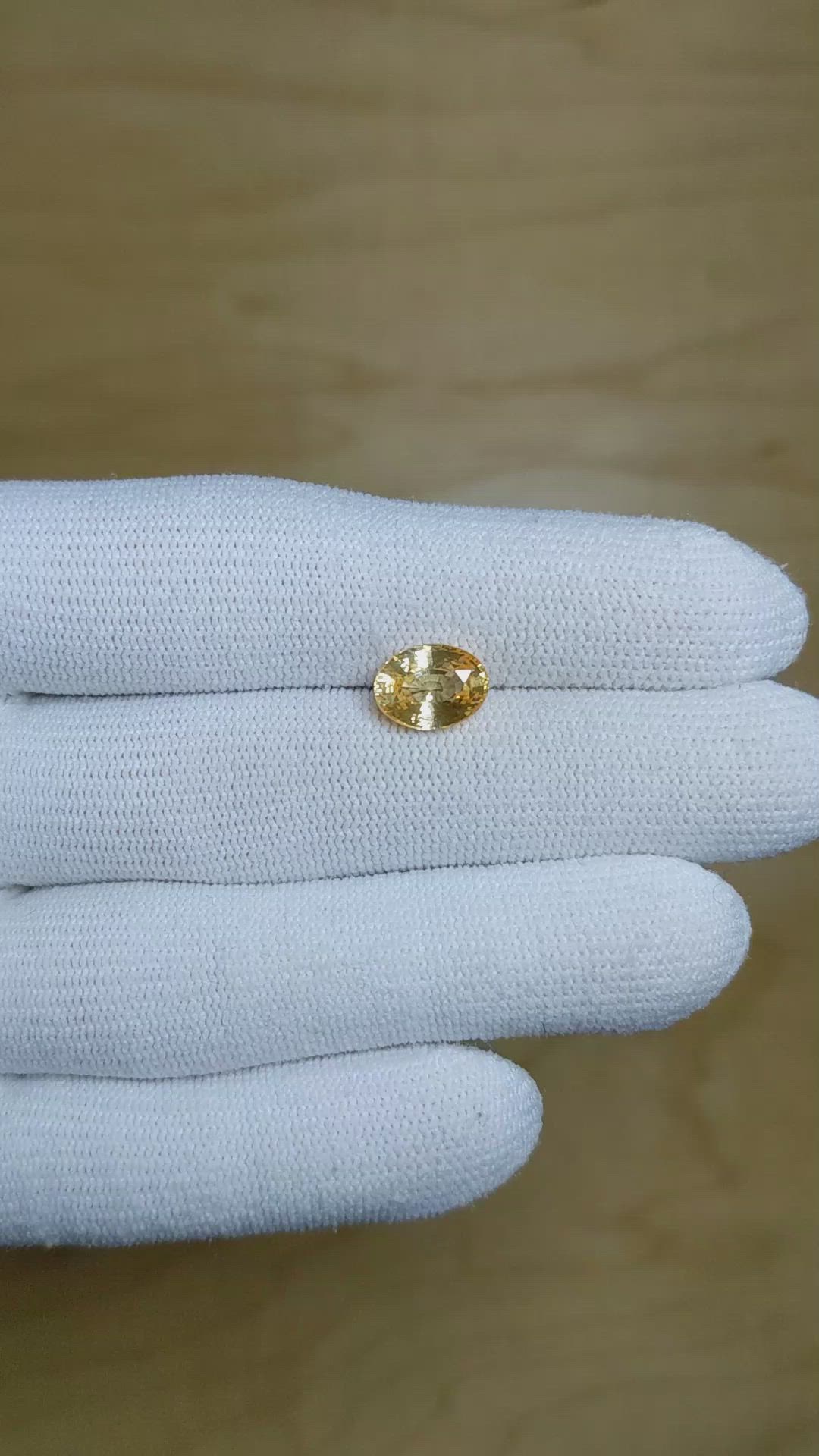 3.03 Ct. Peach Sapphire from Ceylon (Sri Lanka) Size Video