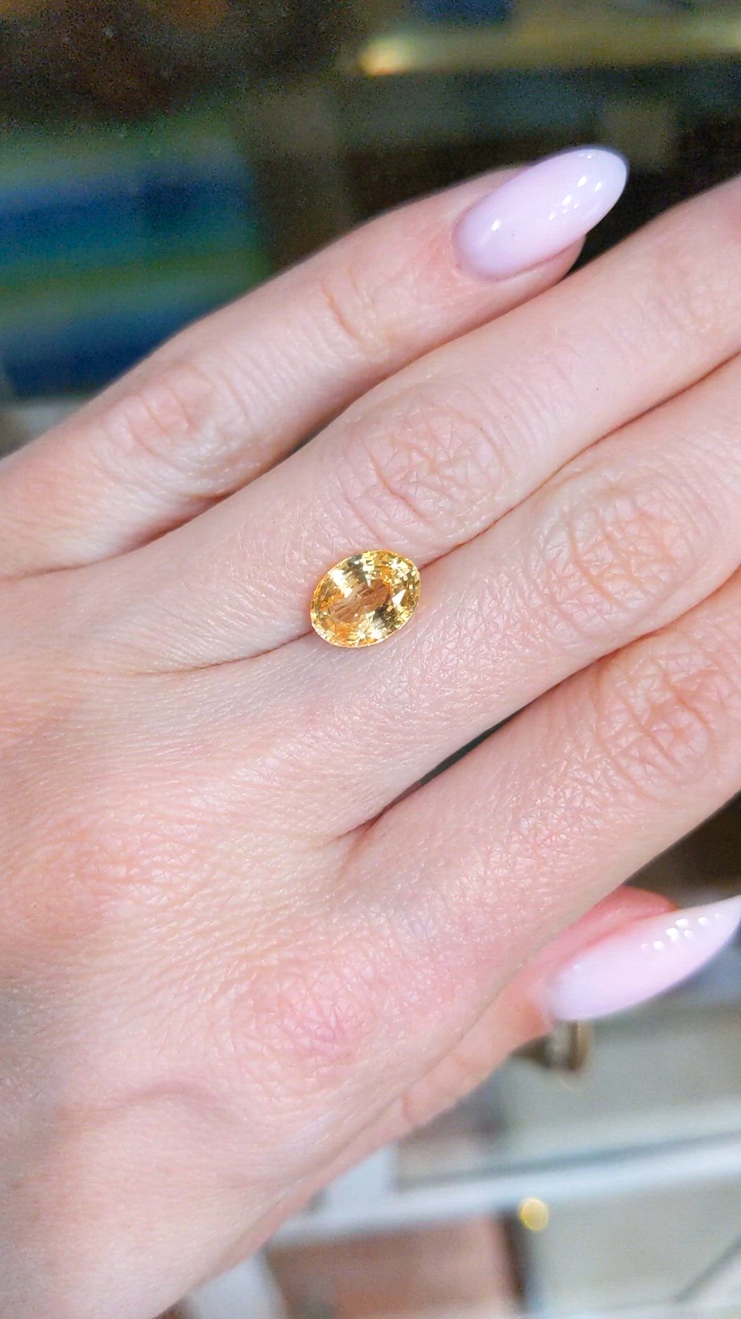 3.03 Ct. Peach Sapphire from Ceylon (Sri Lanka) Size Video