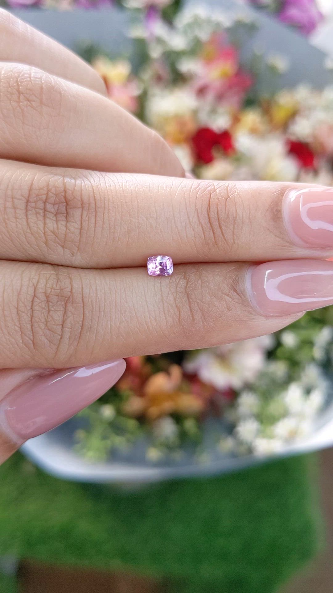 0.35 Ct. Purplish Pink Sapphire from Ceylon (Sri Lanka) Size Video