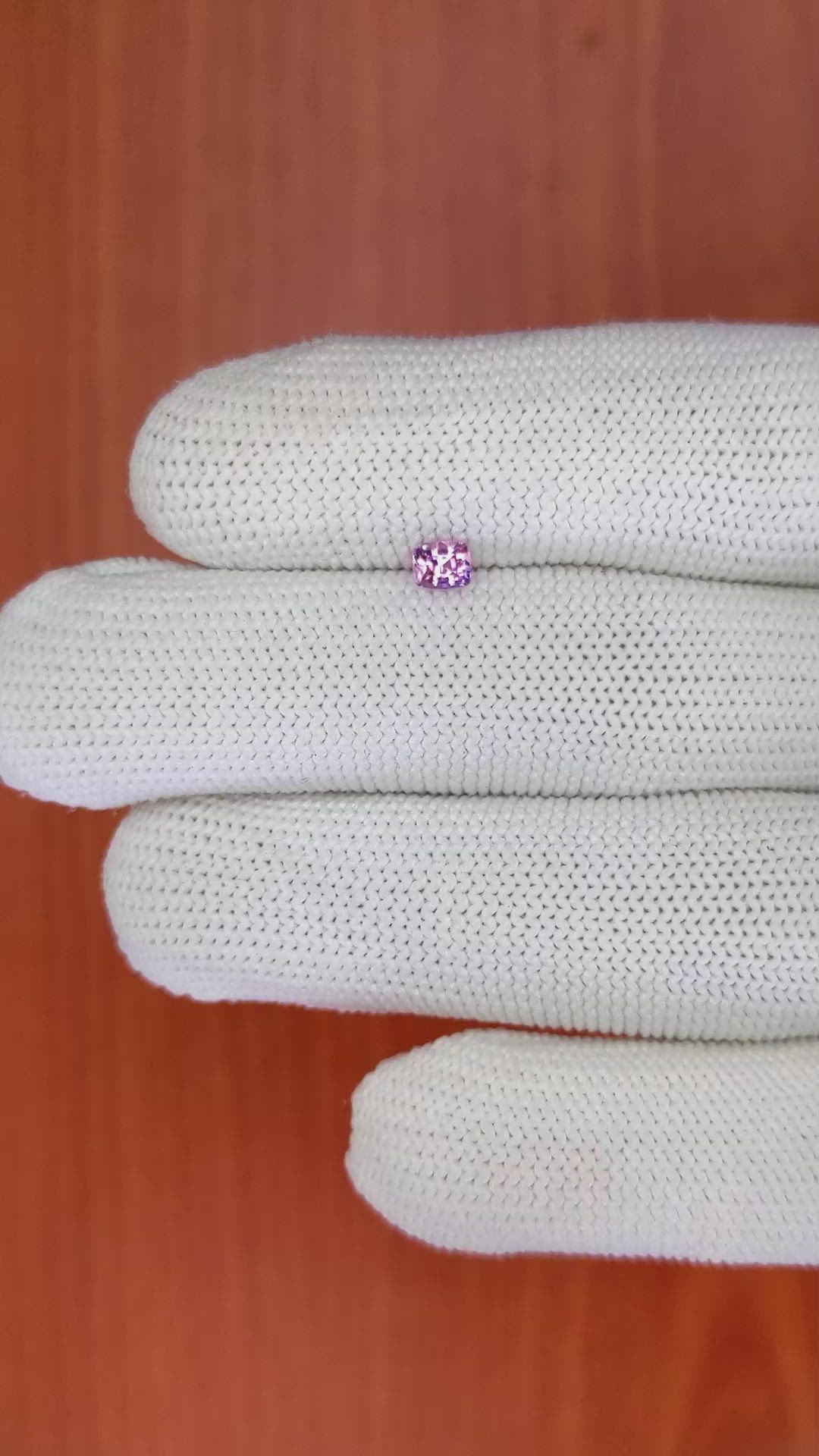 0.35 Ct. Purplish Pink Sapphire from Ceylon (Sri Lanka) Size Video