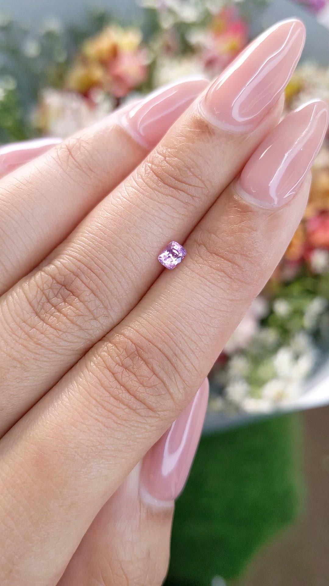 0.35 Ct. Purplish Pink Sapphire from Ceylon (Sri Lanka) Size Video