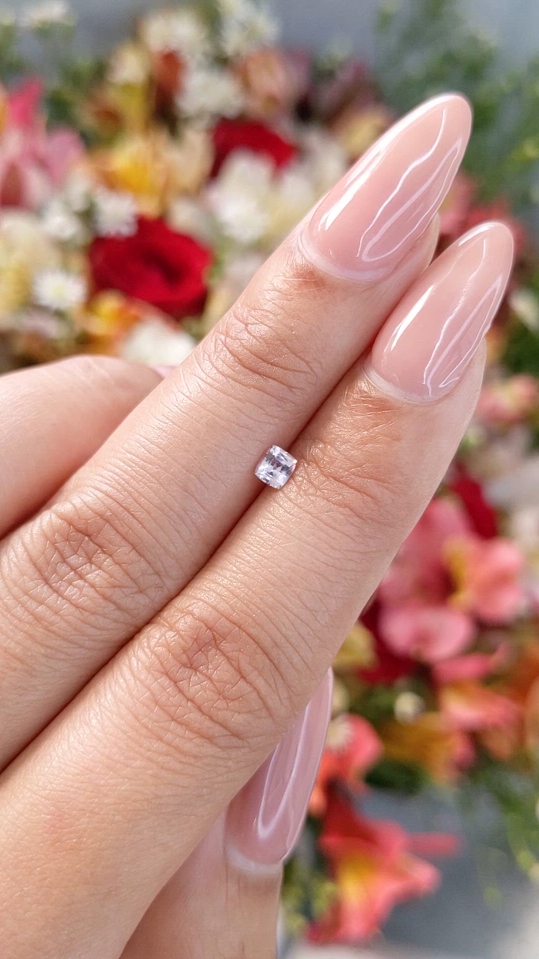0.22 Ct. Pink Sapphire from Ceylon (Sri Lanka) Size Video