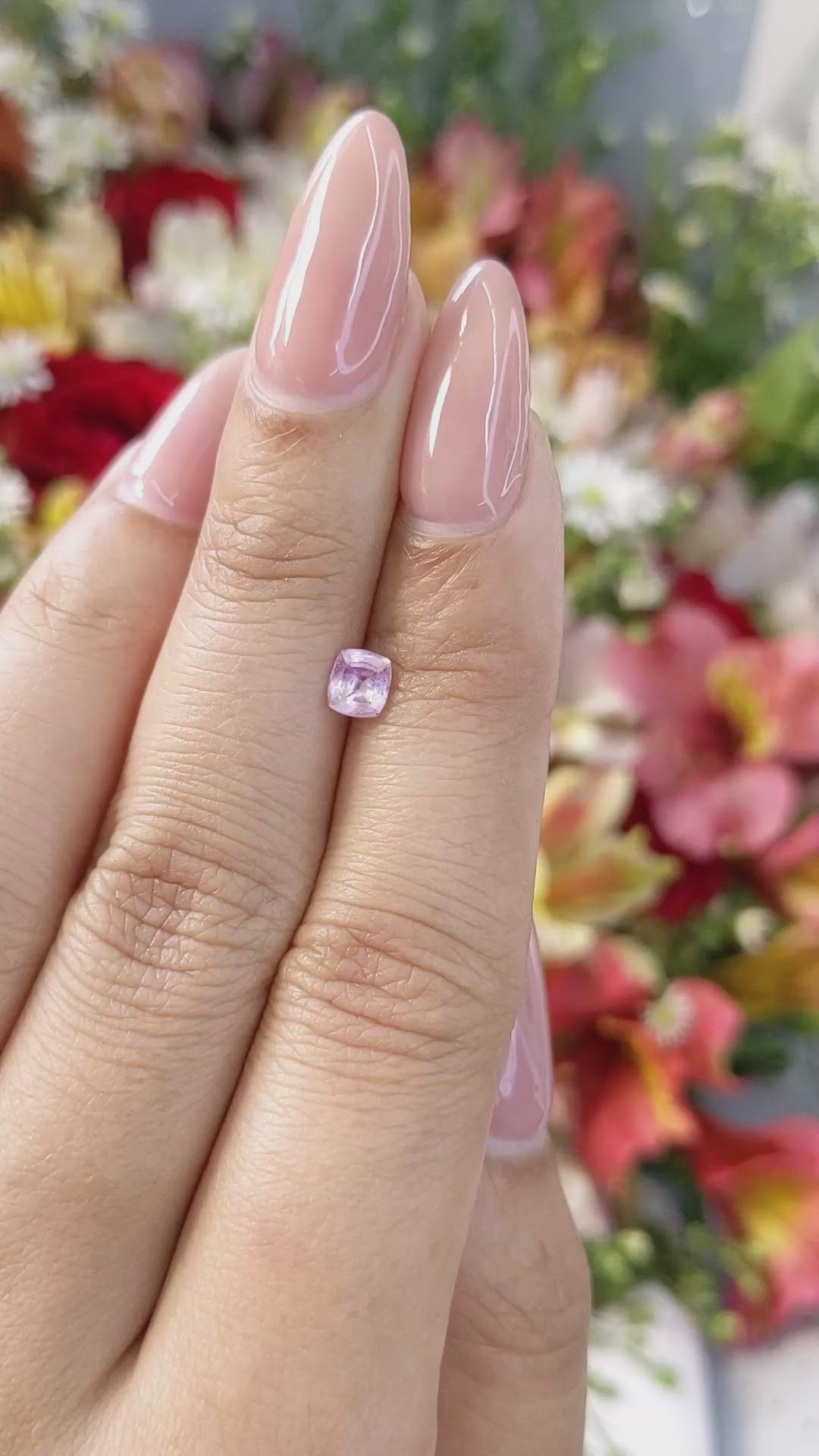 0.48 Ct. Pink Sapphire from Ceylon (Sri Lanka) Size Video