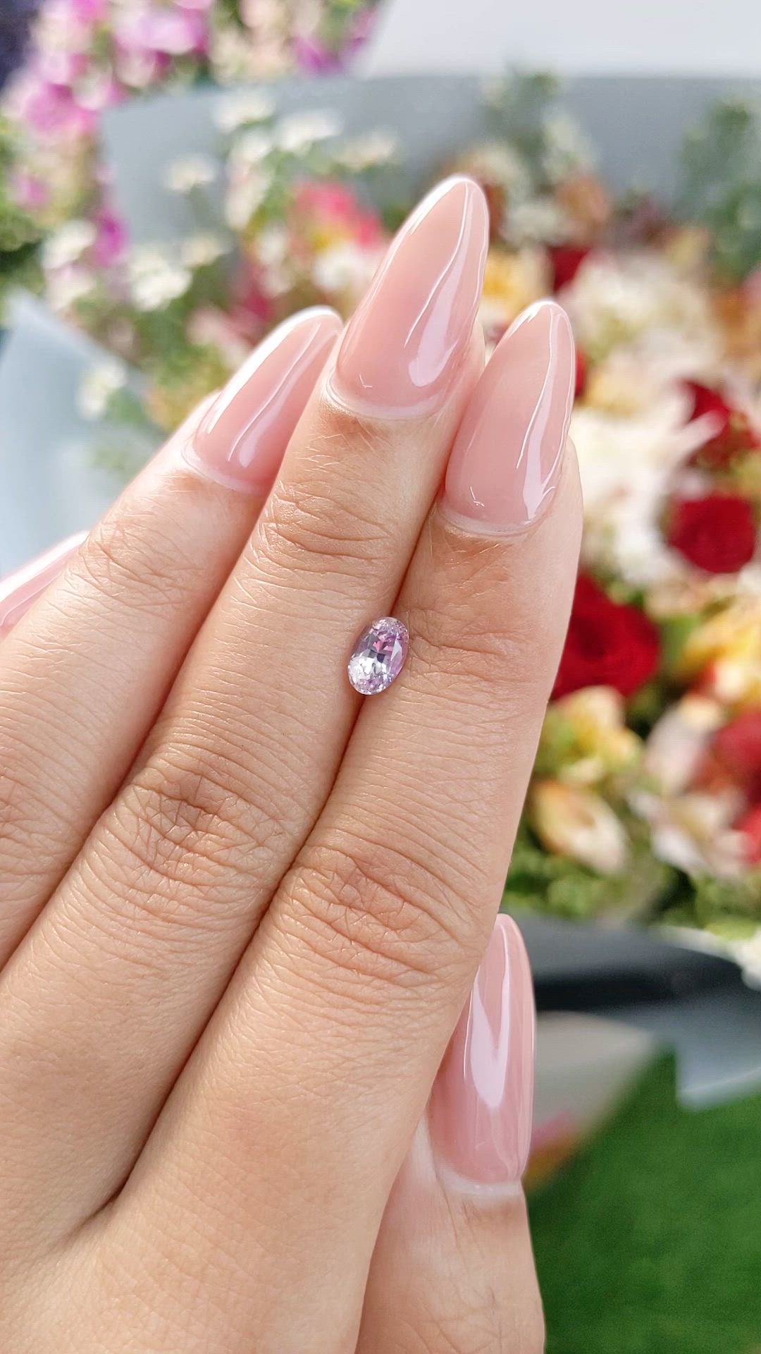 0.83 Ct. Purplish Pink Sapphire from Ceylon (Sri Lanka) Size Video