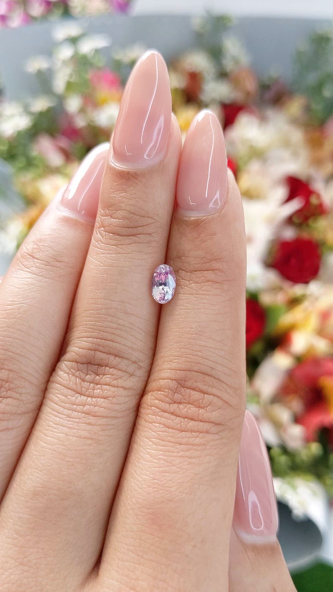 0.83 Ct. Purplish Pink Sapphire from Ceylon (Sri Lanka) Size Video