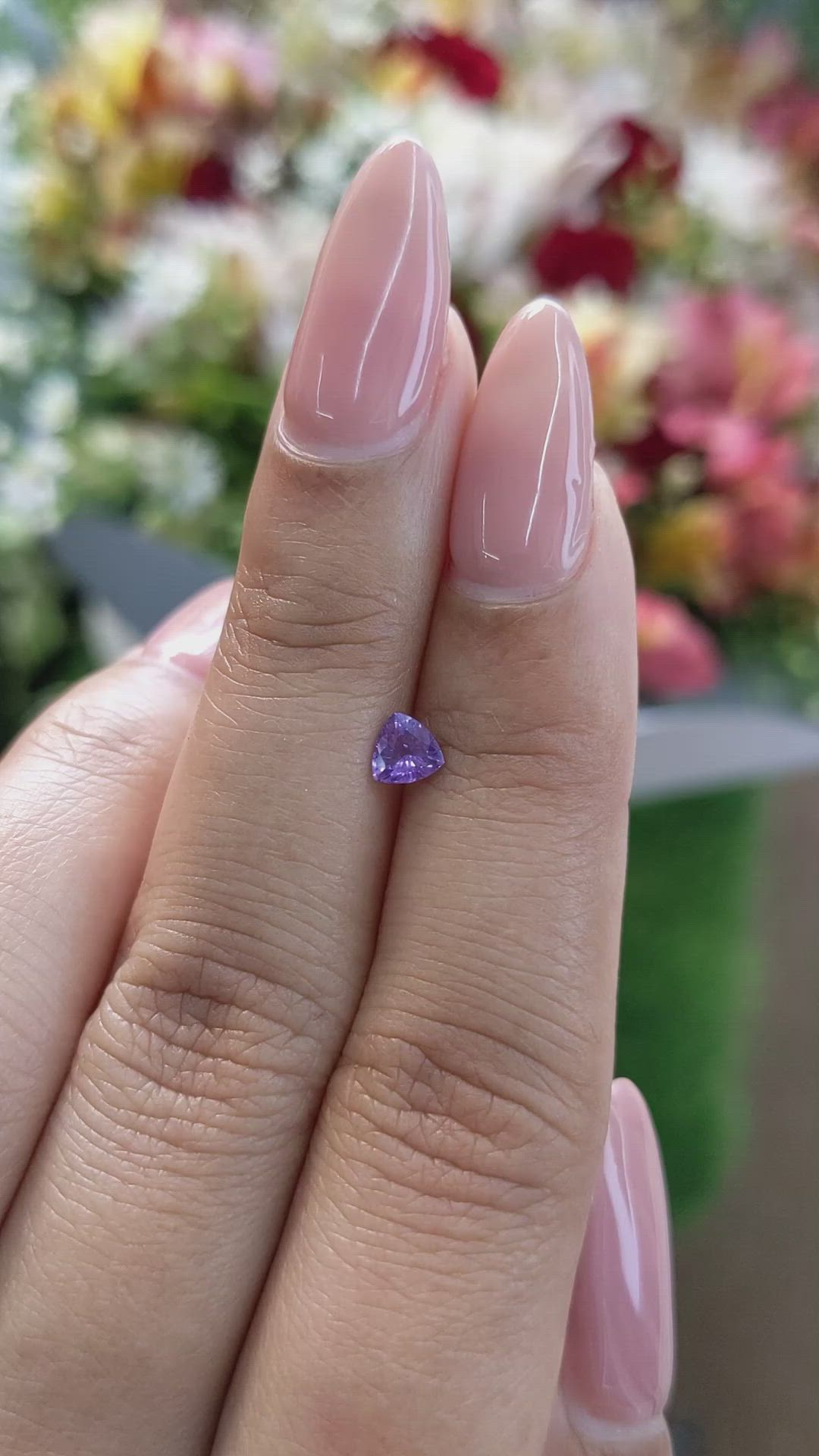 0.33 Ct. Purple Sapphire from Ceylon (Sri Lanka) Size Video