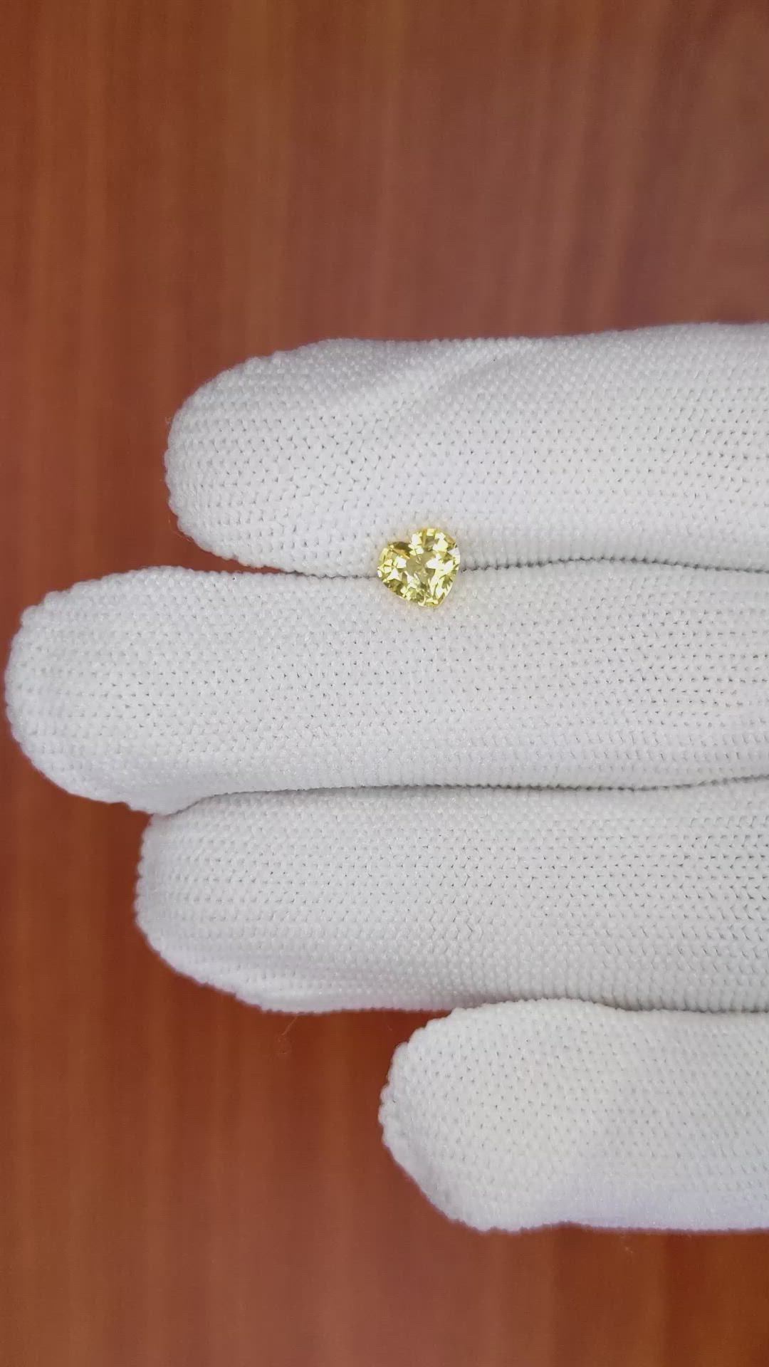 0.73 Ct. Yellow Sapphire from Ceylon (Sri Lanka) Size Video