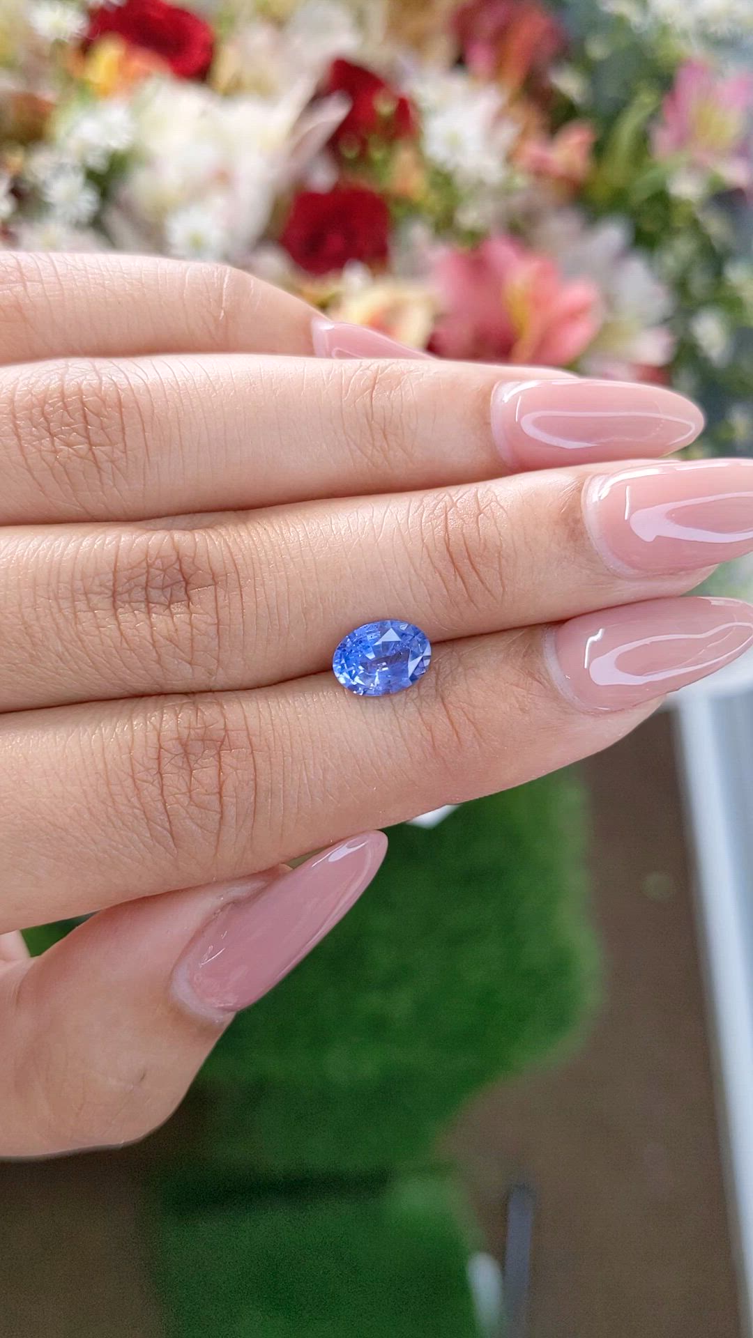 1.55 Ct. Blue Sapphire from Ceylon (Sri Lanka) Size Video