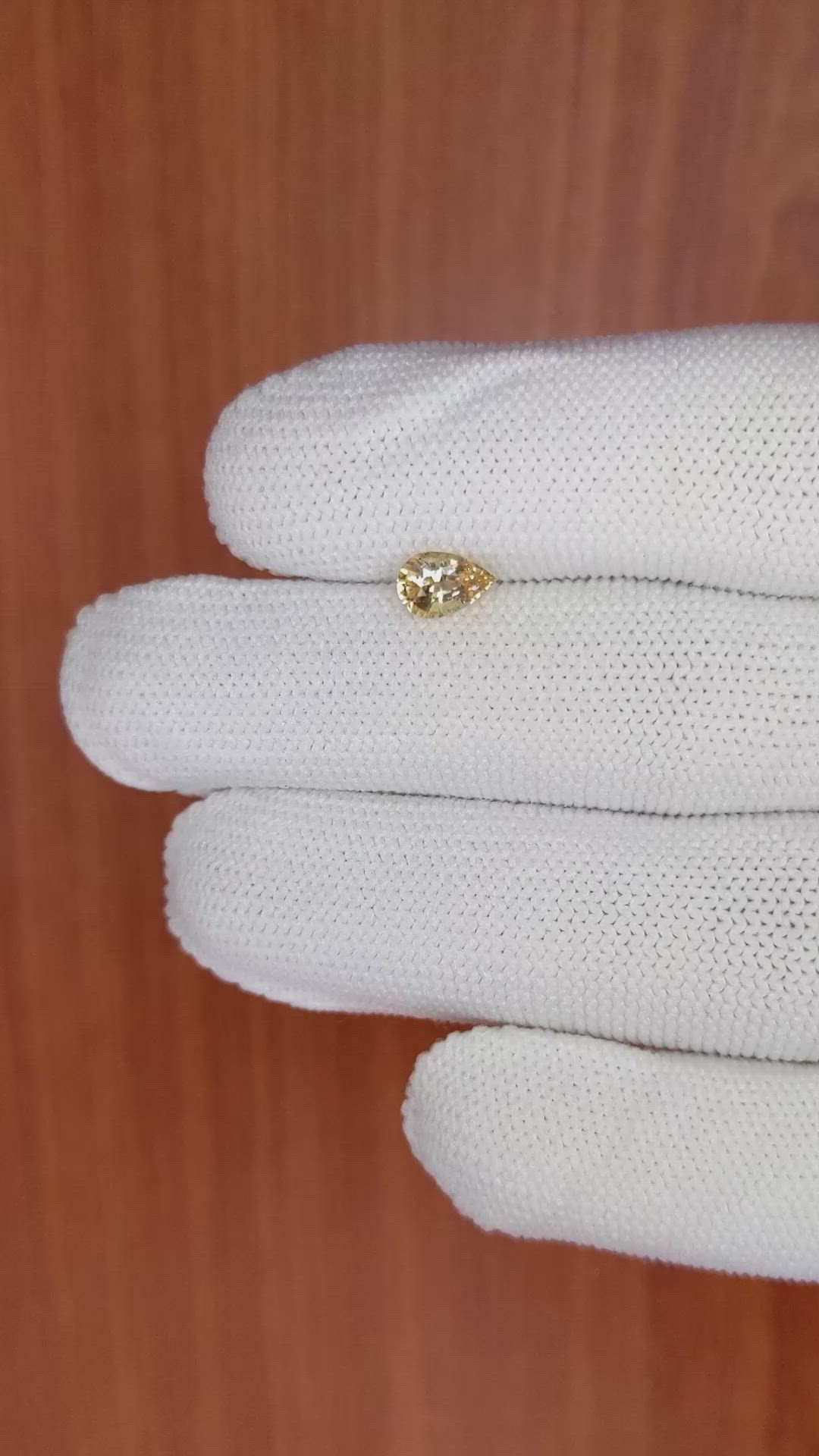 0.88 Ct. Peach Sapphire from Ceylon (Sri Lanka) Size Video
