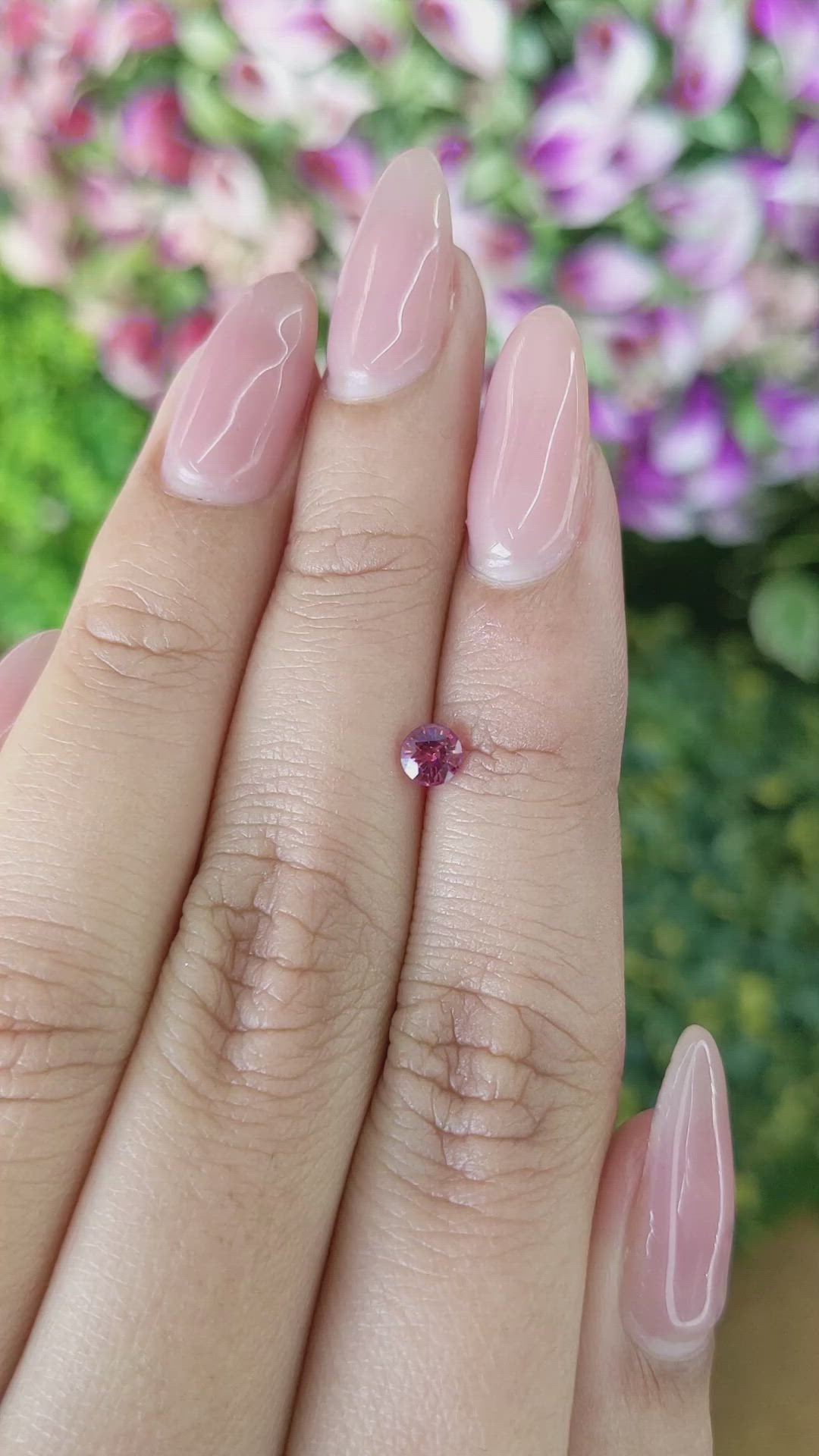 0.38 Ct. Reddish Pink Sapphire from Ceylon (Sri Lanka) Size Video