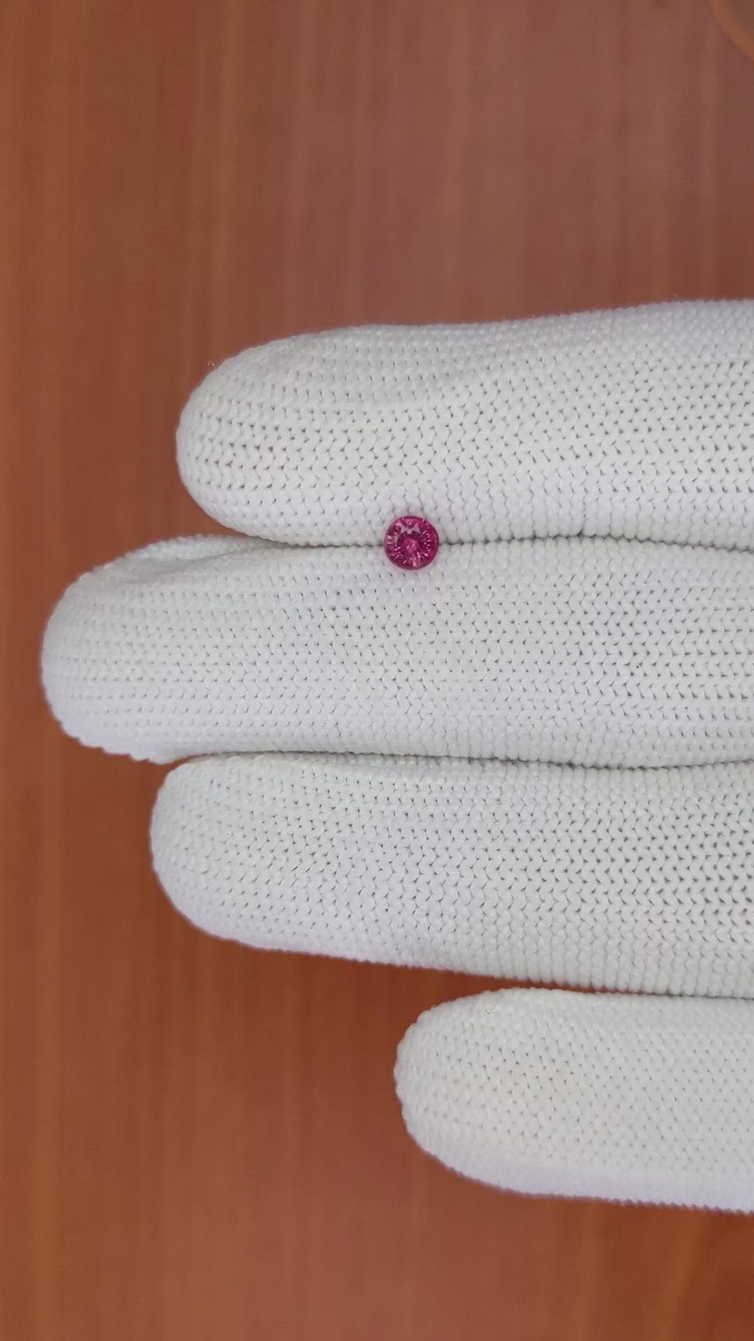 0.38 Ct. Reddish Pink Sapphire from Ceylon (Sri Lanka) Size Video