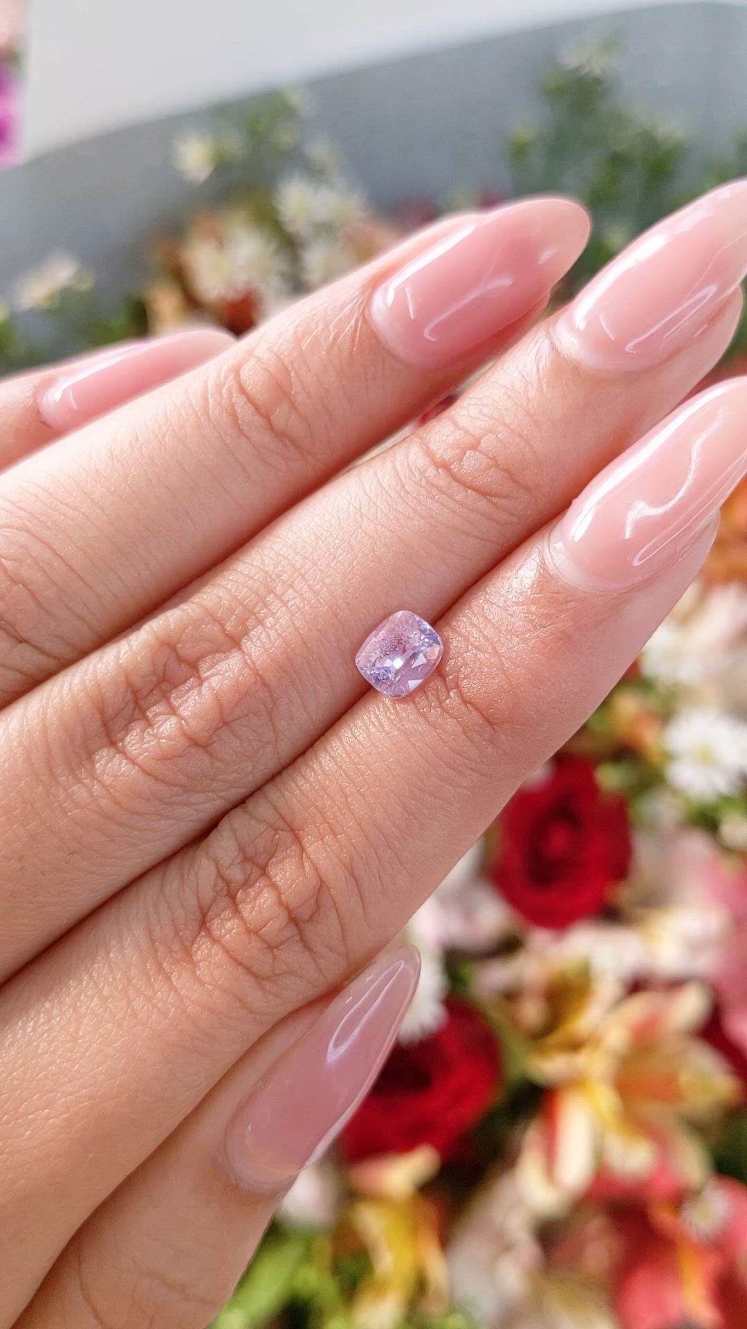 1.08 Ct. Pinkish Purple Sapphire from Ceylon (Sri Lanka) Size Video