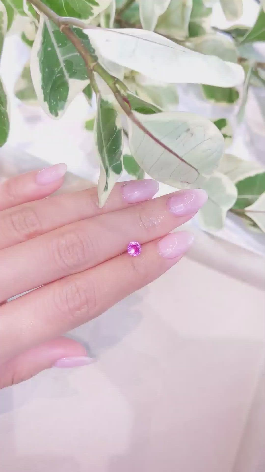 0.87 Ct. Pink Sapphire from Ceylon (Sri Lanka) Size Video