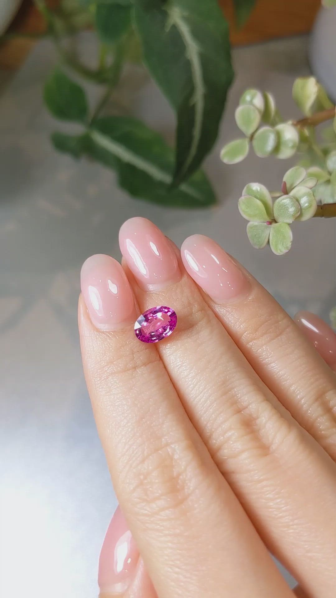 1.69 Ct. Pink Sapphire from Ceylon (Sri Lanka) Size Video