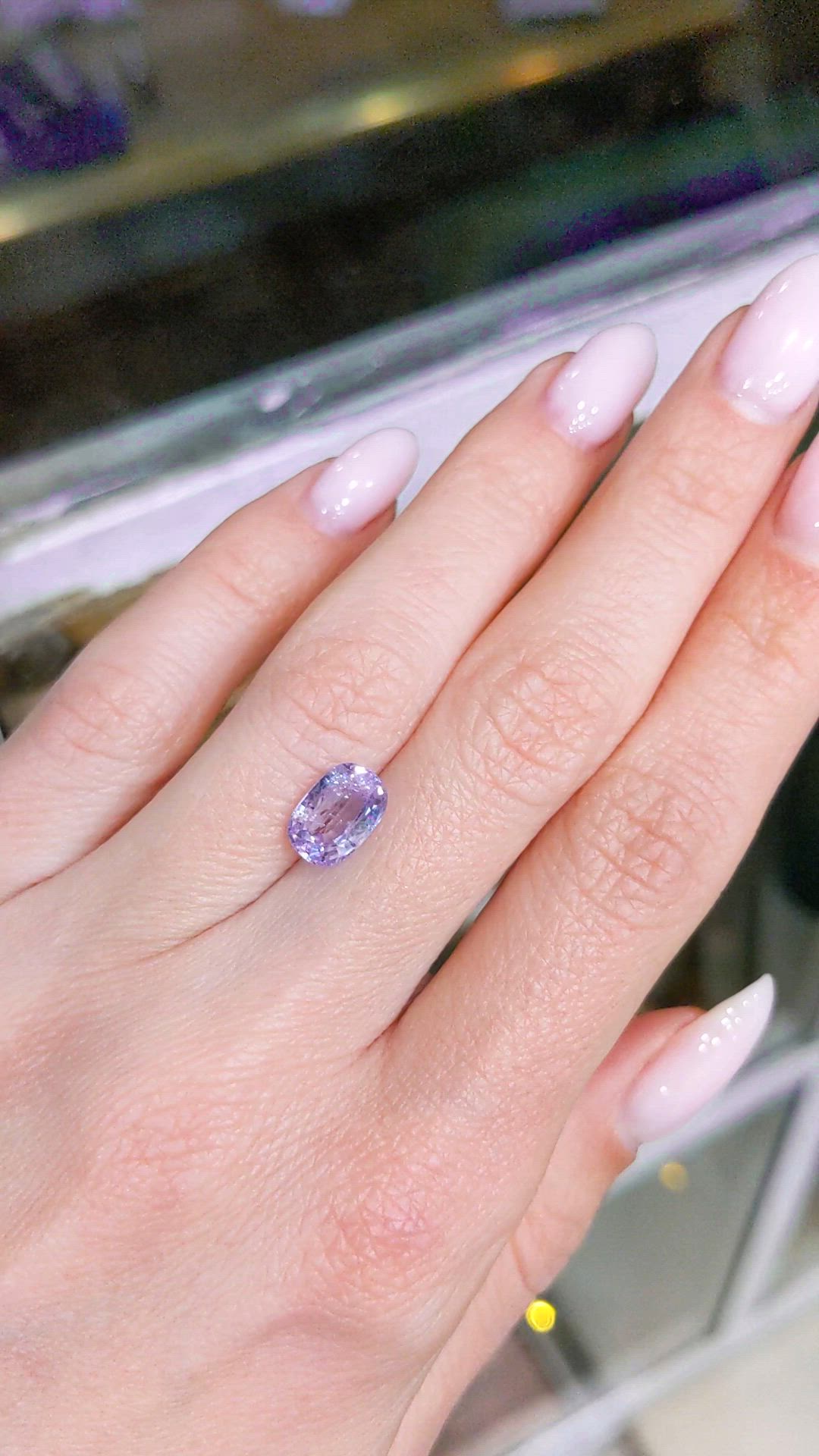 2.57 Ct. Purple Sapphire from Ceylon (Sri Lanka) Size Video