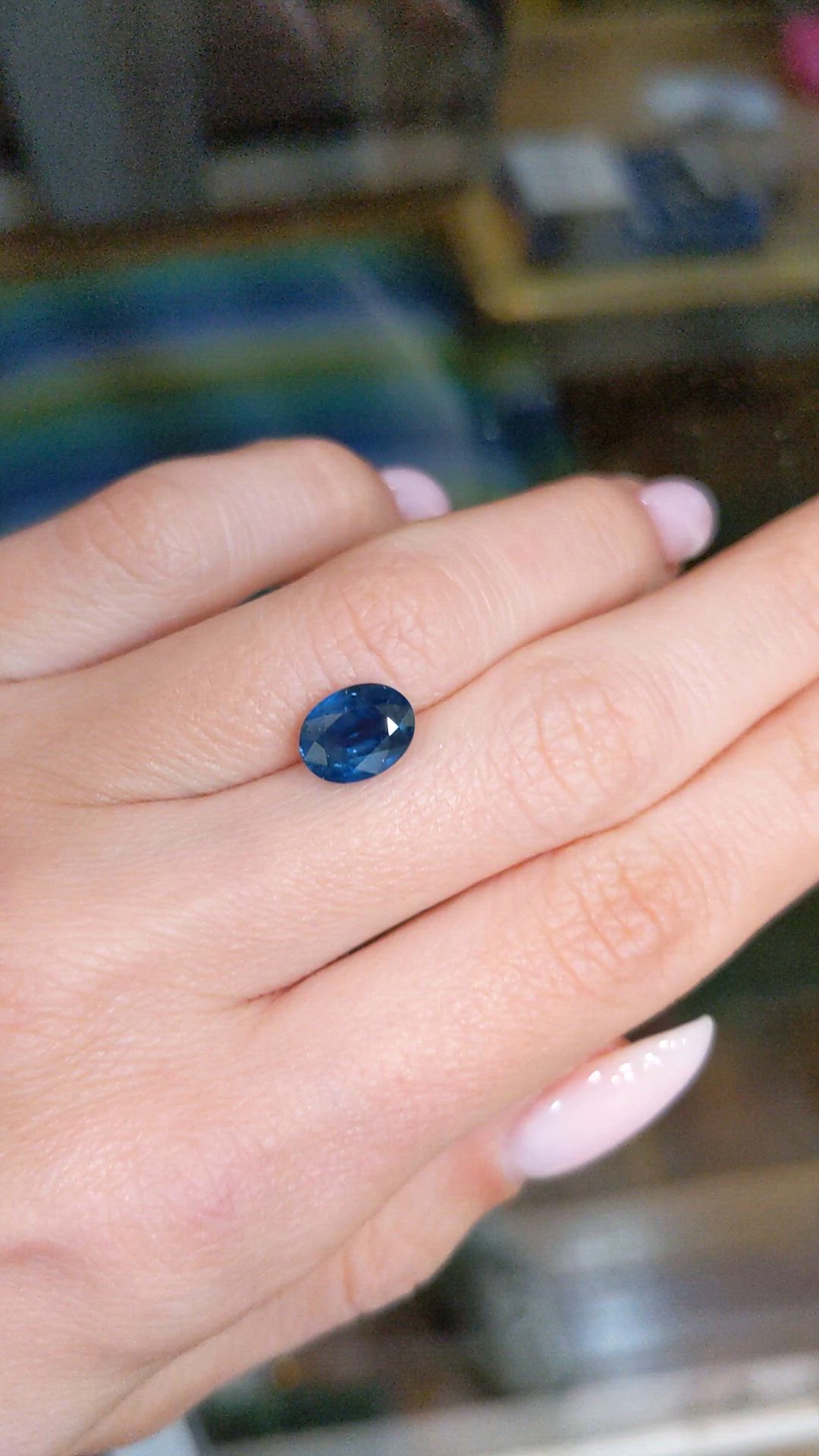 2.80 Ct. Blue Sapphire from Ceylon (Sri Lanka) Size Video