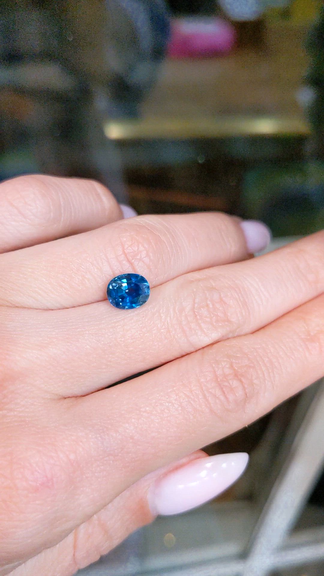 1.98 Ct. Greenish Blue Sapphire from Ceylon (Sri Lanka) Size Video