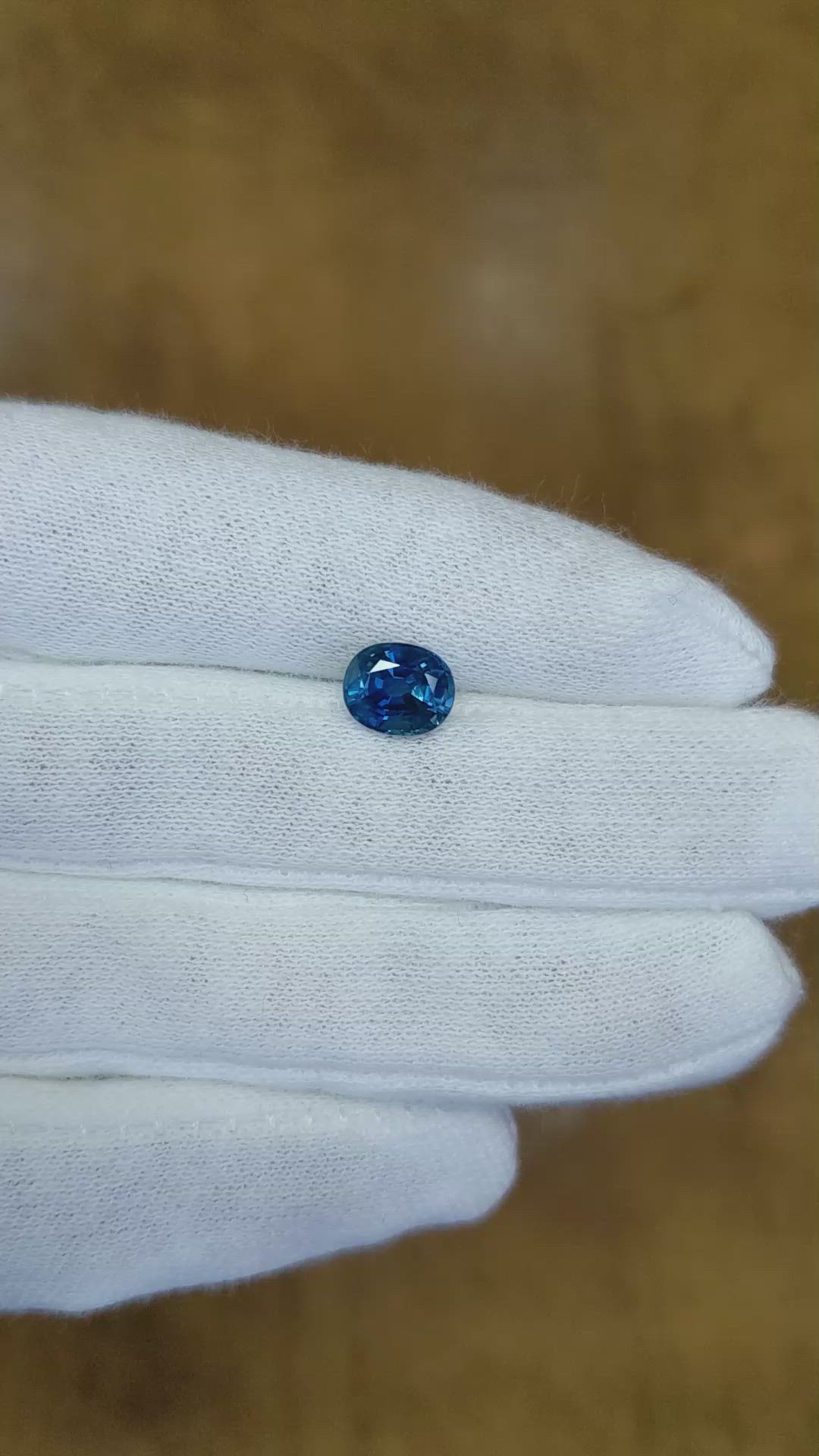 1.98 Ct. Greenish Blue Sapphire from Ceylon (Sri Lanka) Size Video