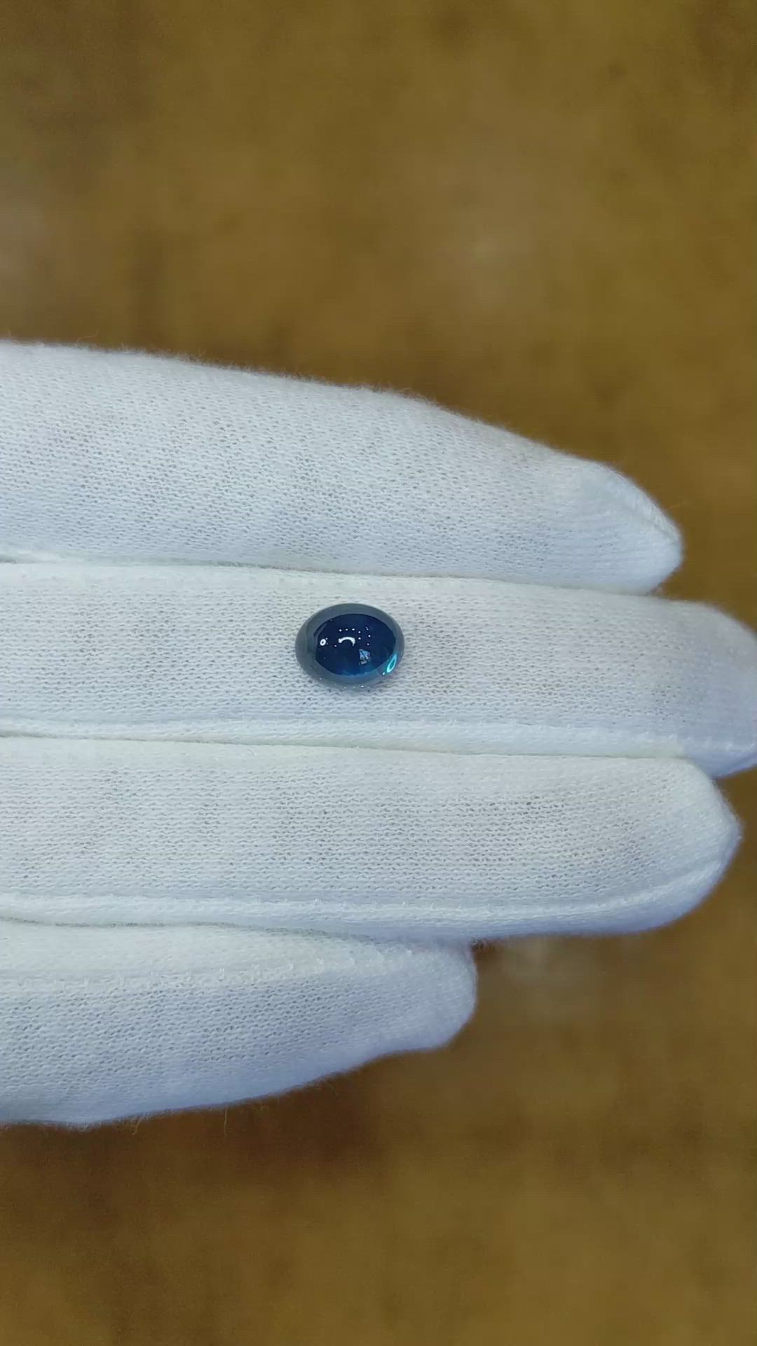 3.66 Ct. Bluish Green Cabochon Sapphire from Ceylon (Sri Lanka) Size Video